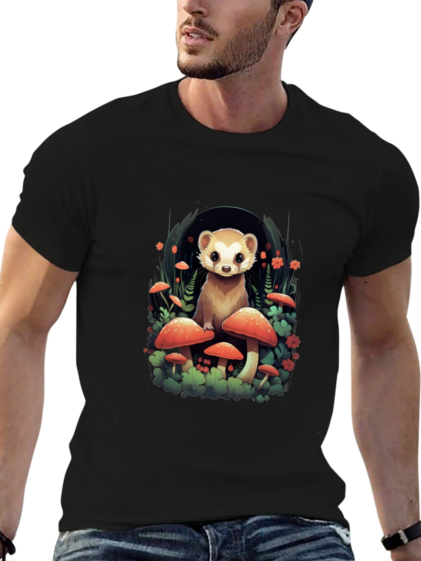 Mushroom Ferret Graphic Tee