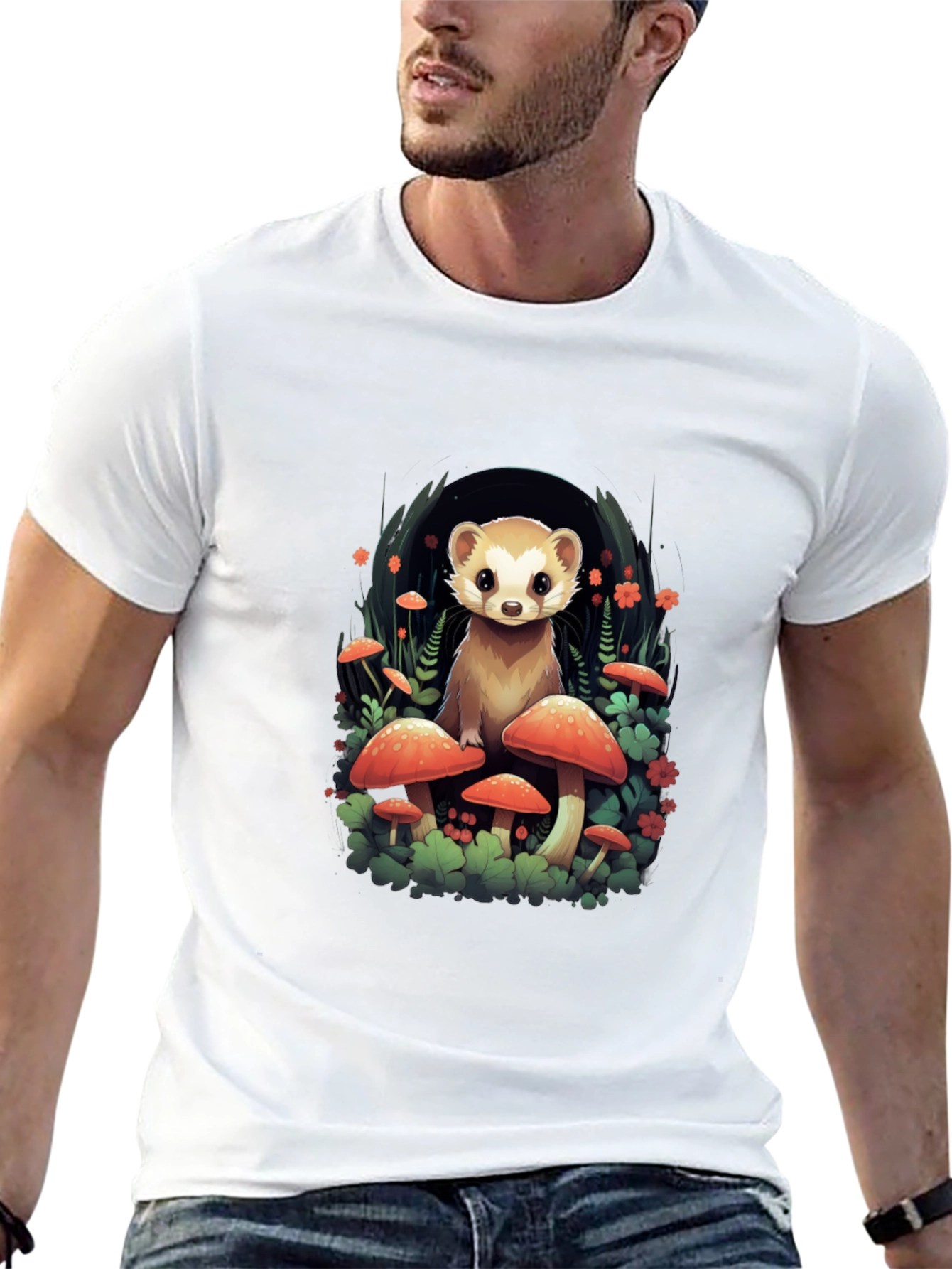 Mushroom Ferret Graphic Tee