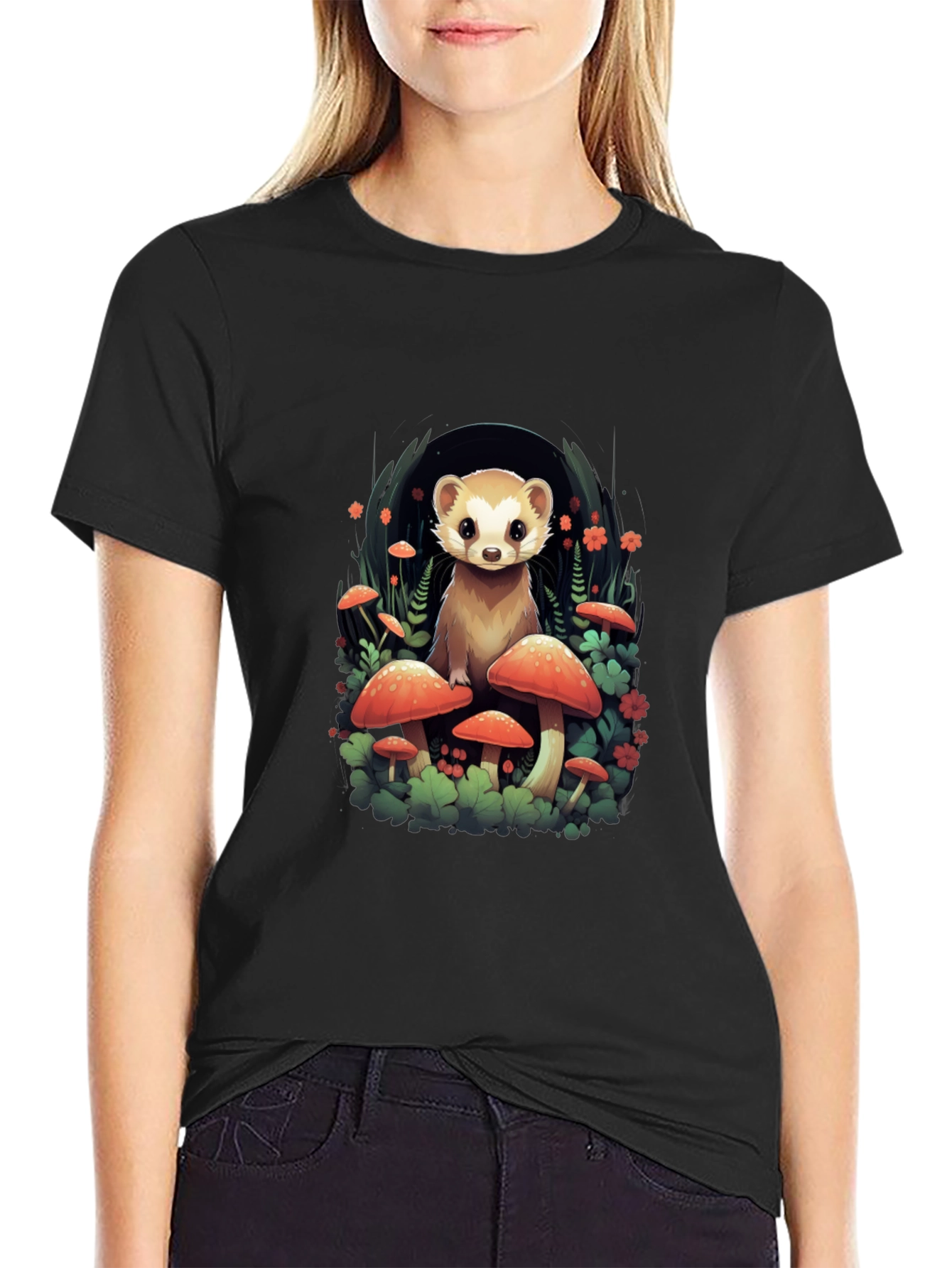Mushroom Ferret Graphic Tee