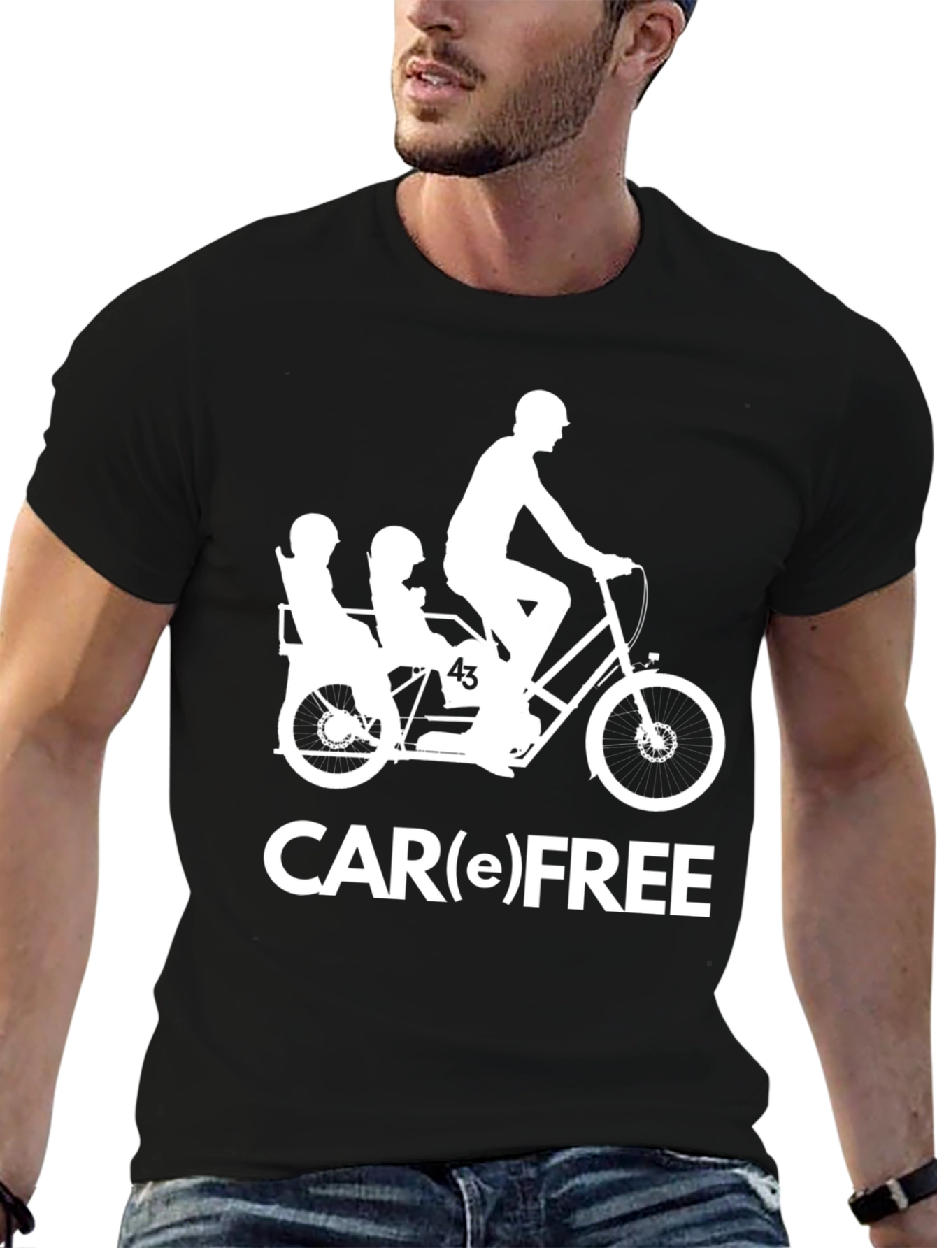 Car(e) Free T-Shirt - Cycling Family Fun