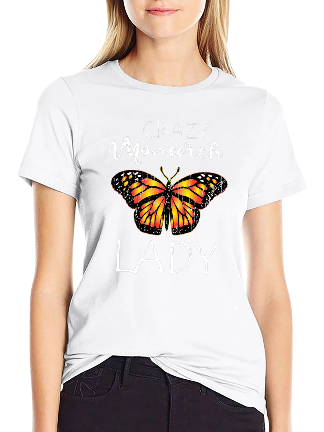 Crazy Monarch Lady Butterfly Graphic Tee