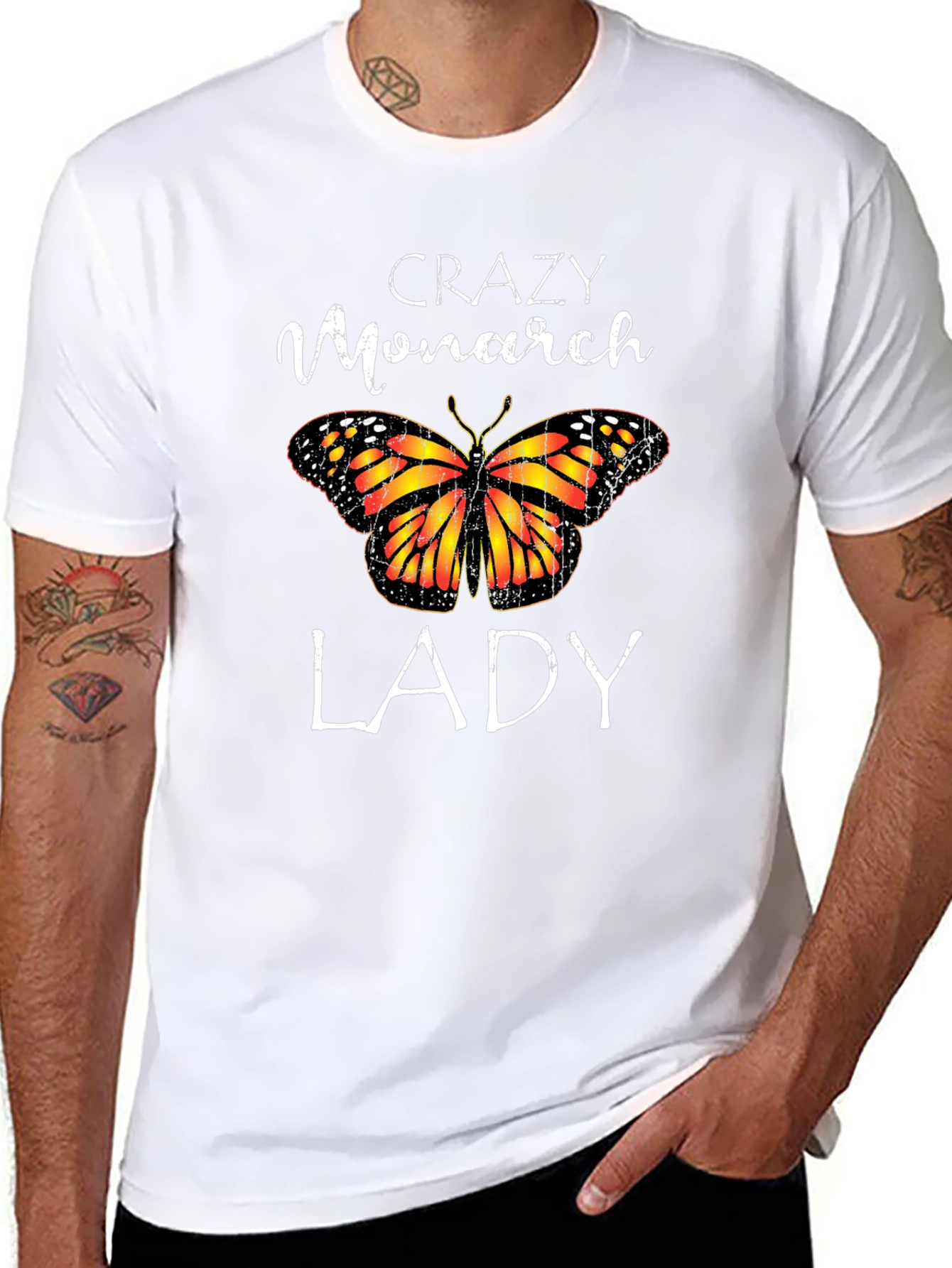 Crazy Monarch Lady Butterfly Graphic Tee