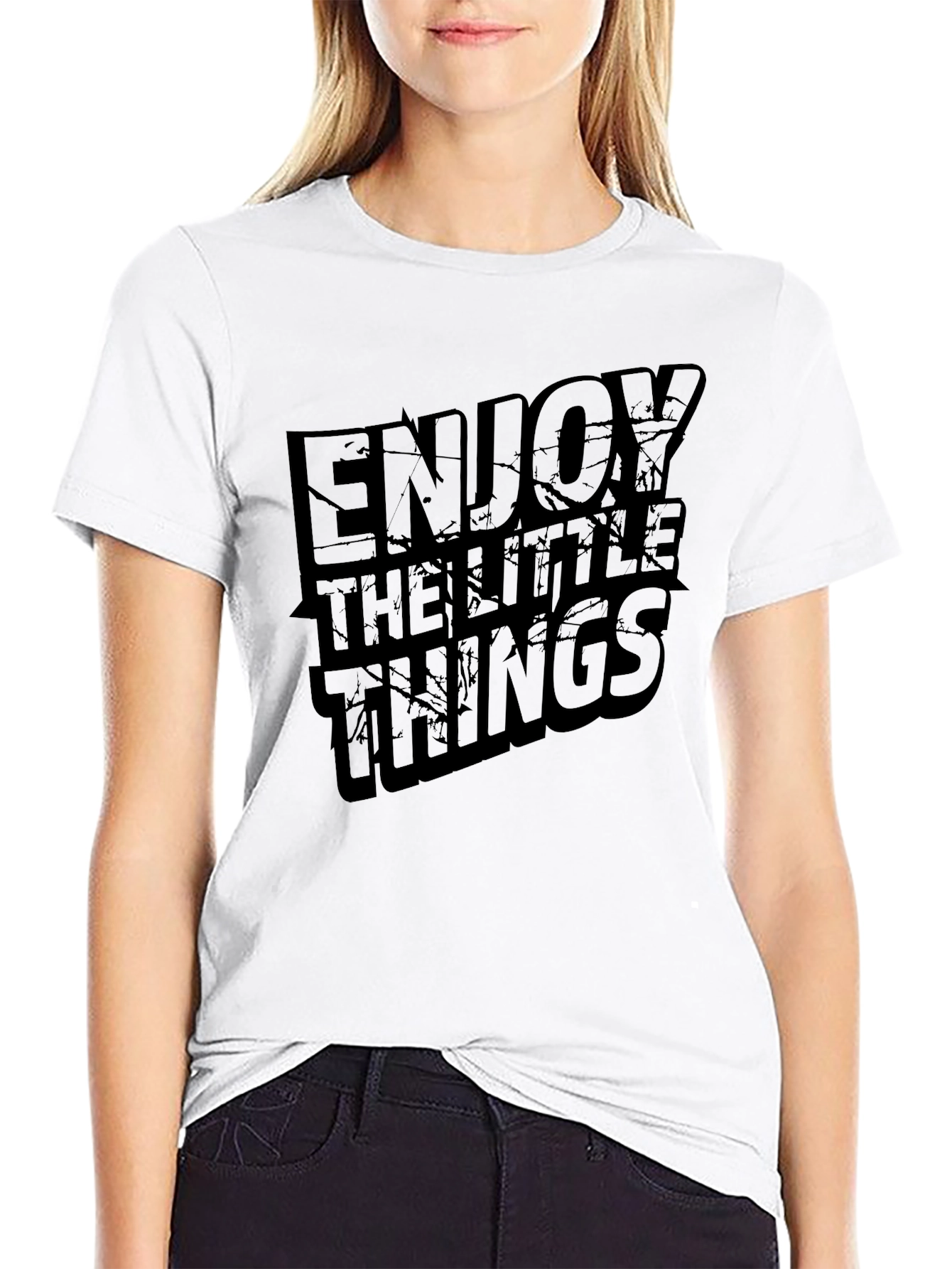 Enjoy The Little Things Black Graphic Tee