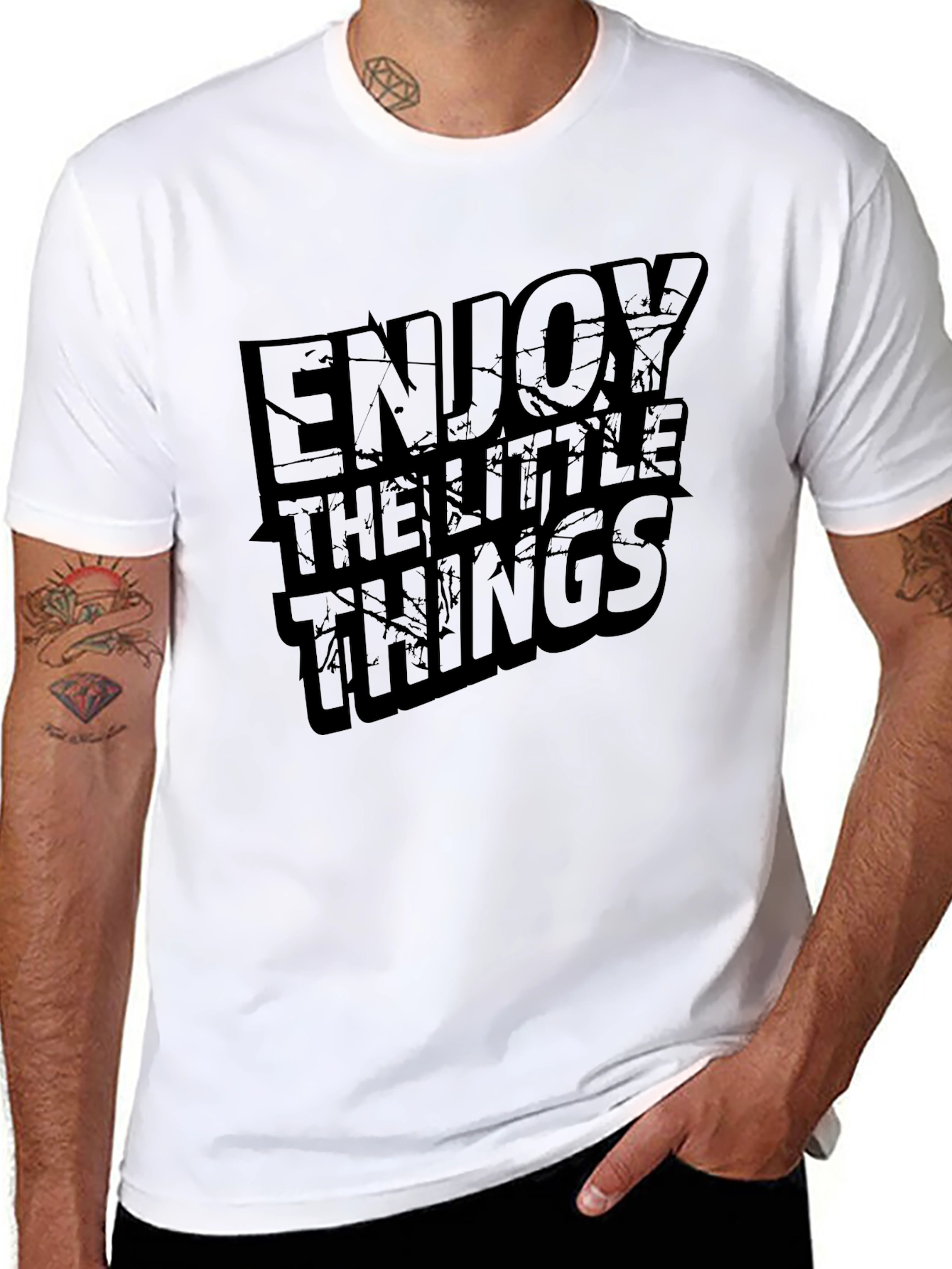 Enjoy The Little Things Black Graphic Tee
