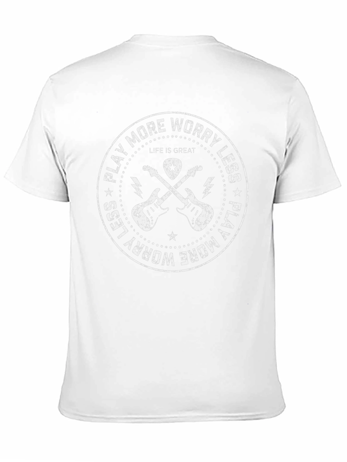 Play More Worry Less Black Graphic Tee