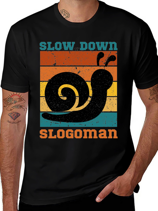 Retro Slow Down Slogoman Snail T-Shirt