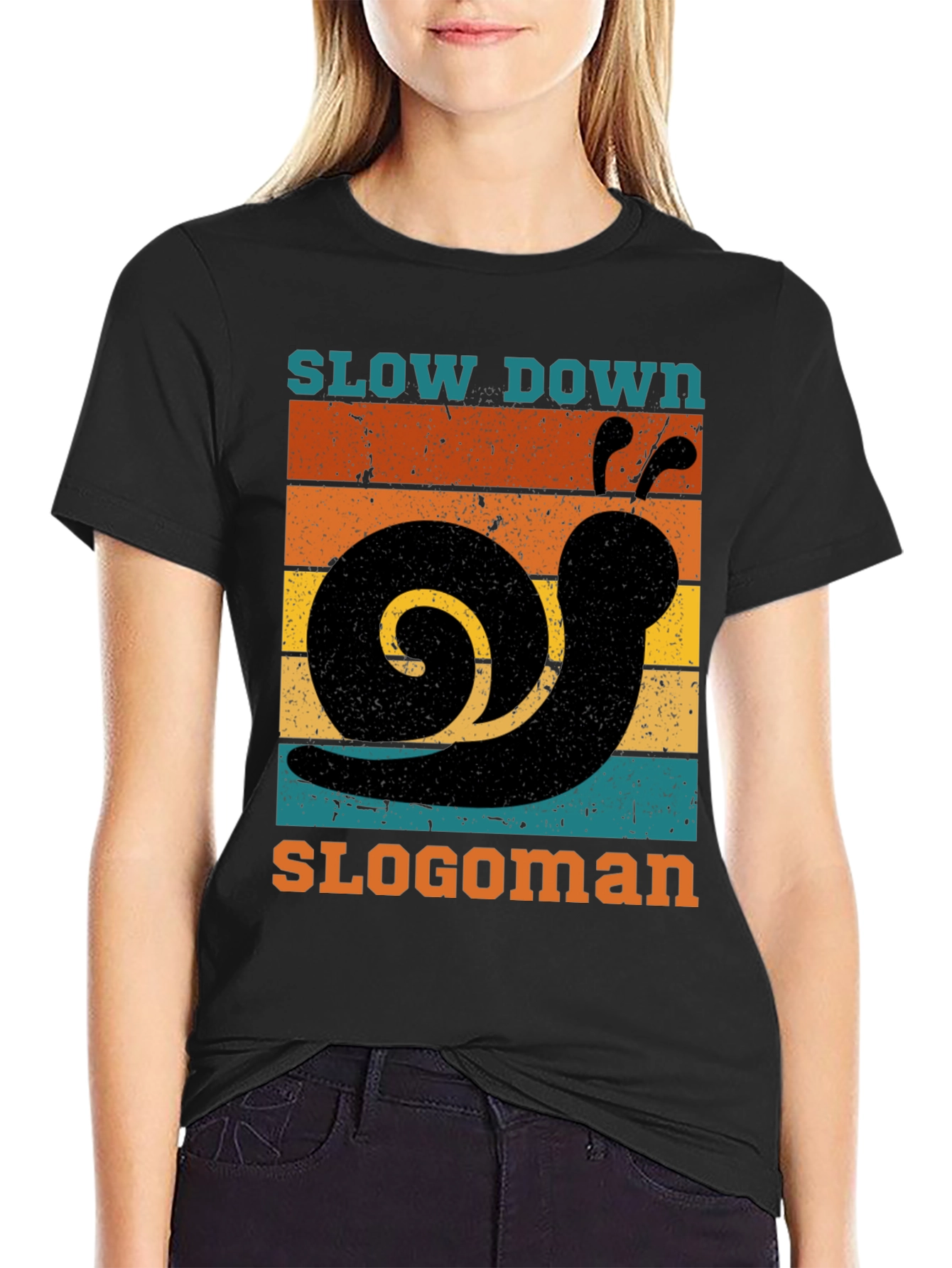 Retro Slow Down Slogoman Snail T-Shirt