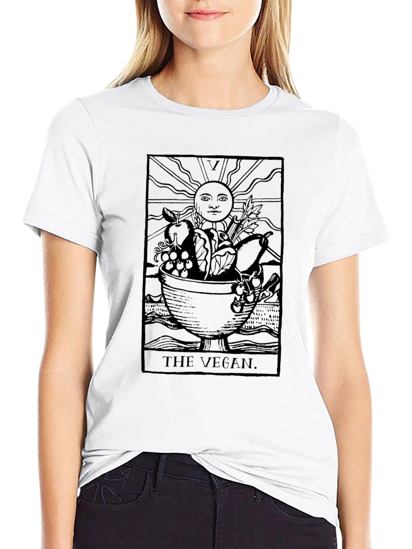 The Vegan Tarot Card T-Shirt - Black