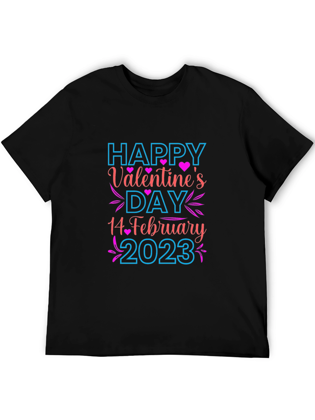 Happy Valentines Day Black T-Shirt