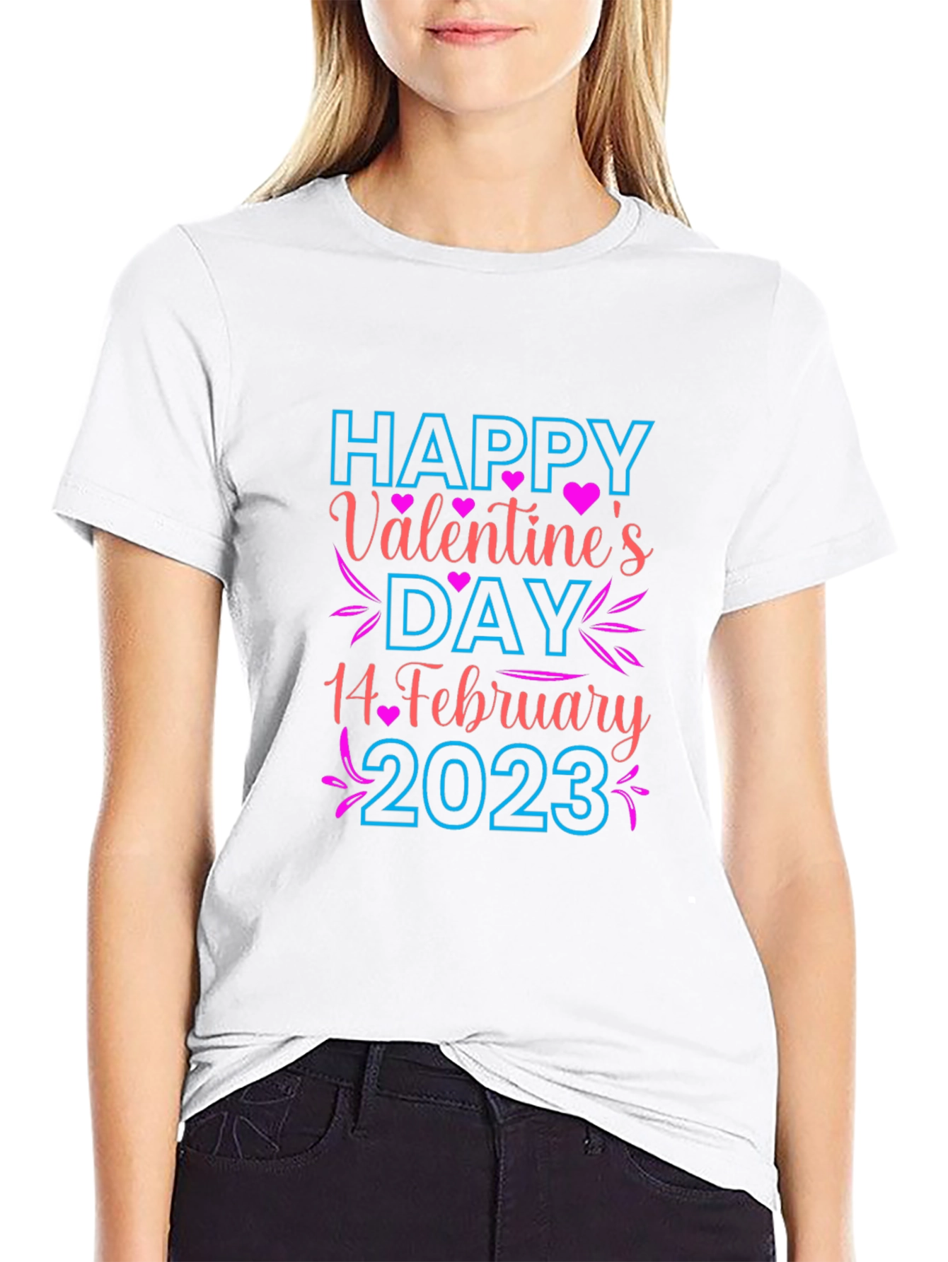 Happy Valentines Day Black T-Shirt
