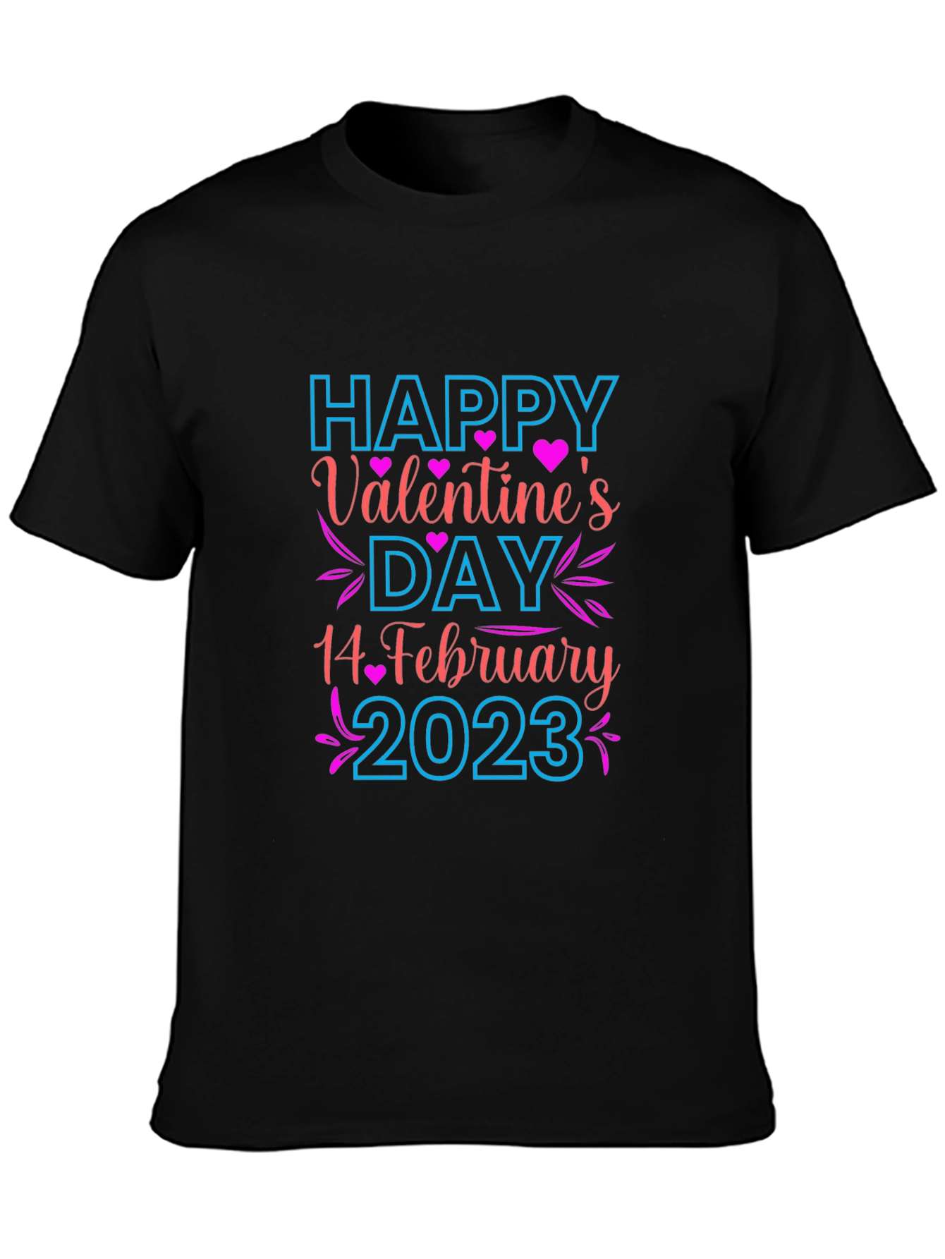 Happy Valentines Day Black T-Shirt