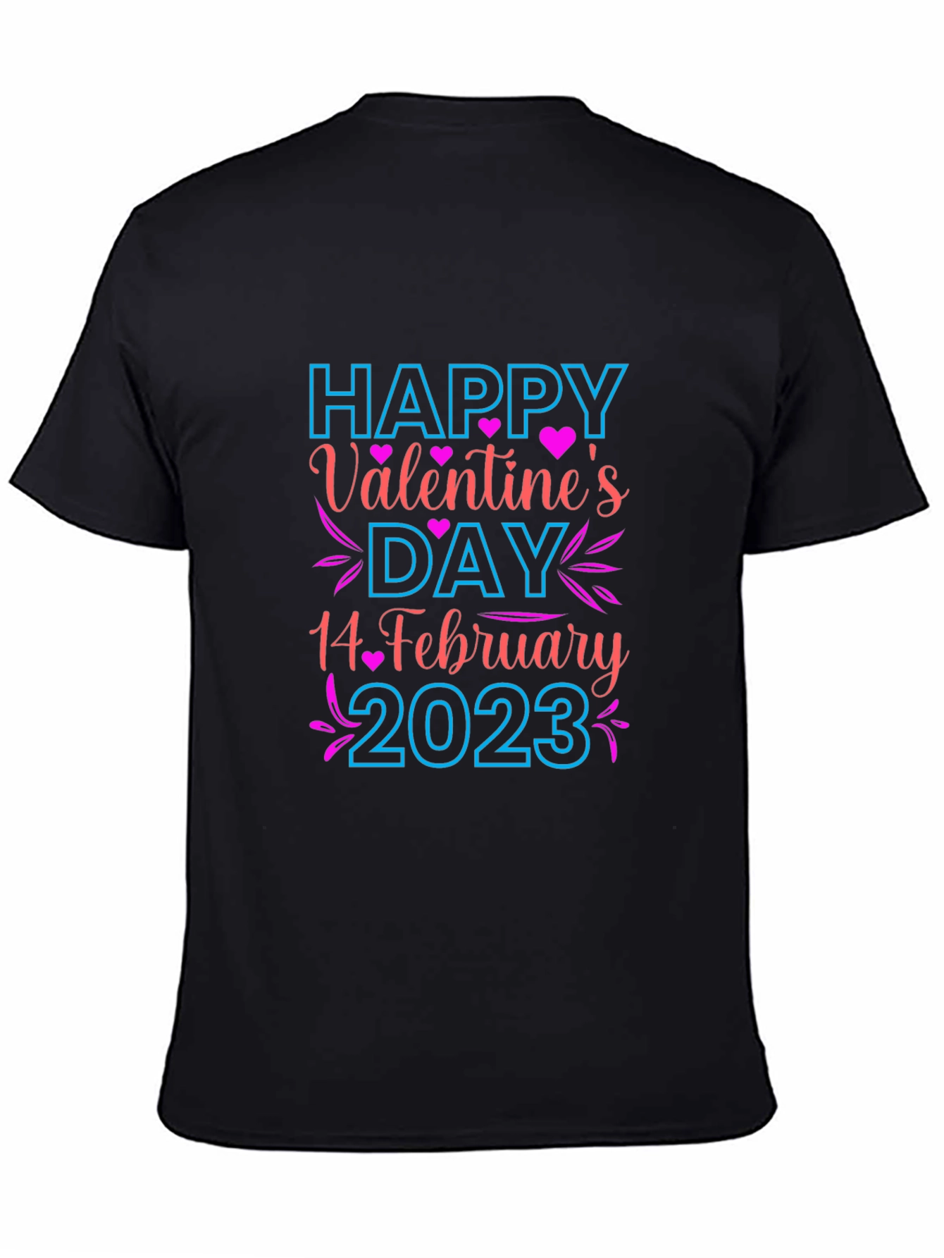Happy Valentines Day Black T-Shirt