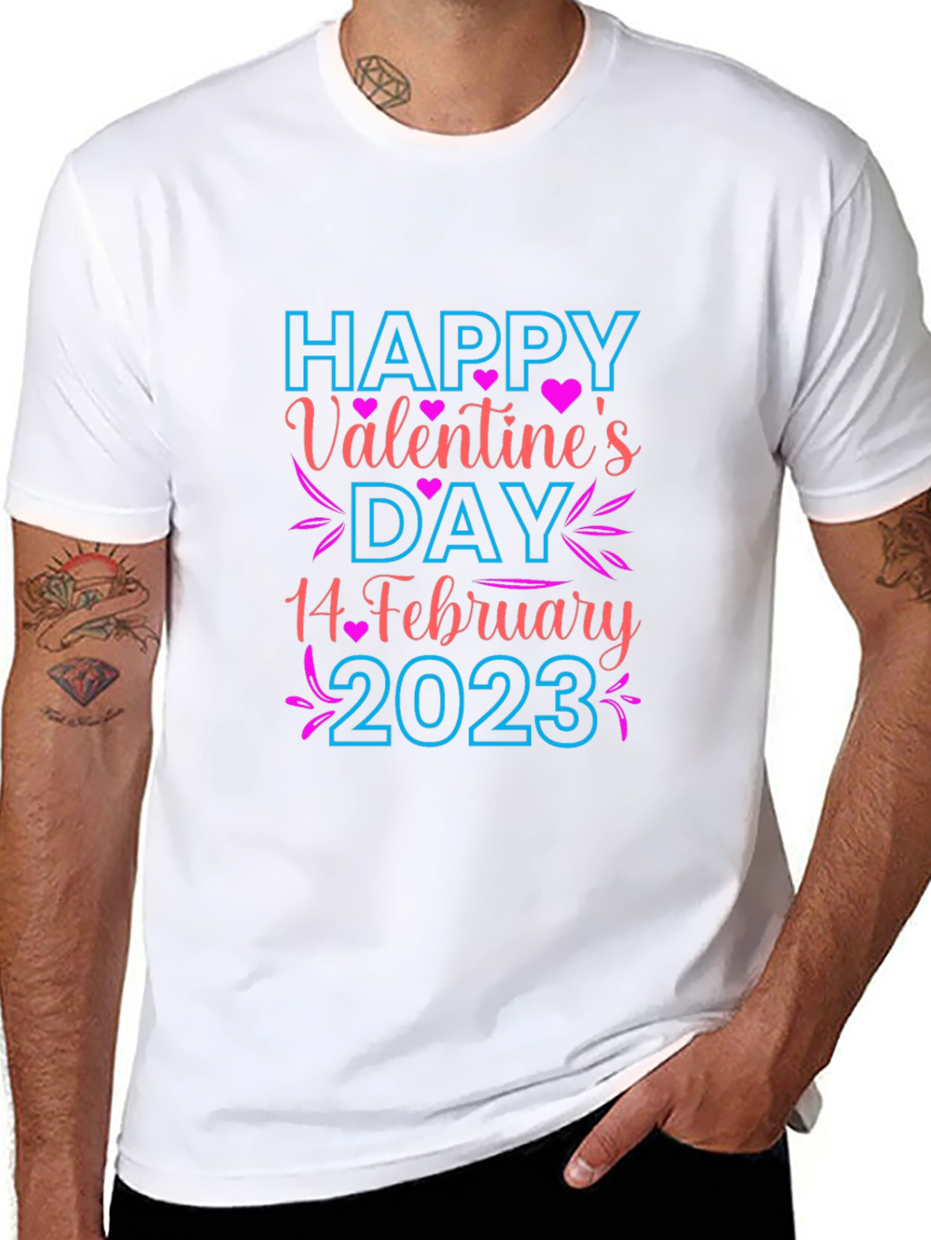 Happy Valentines Day Black T-Shirt