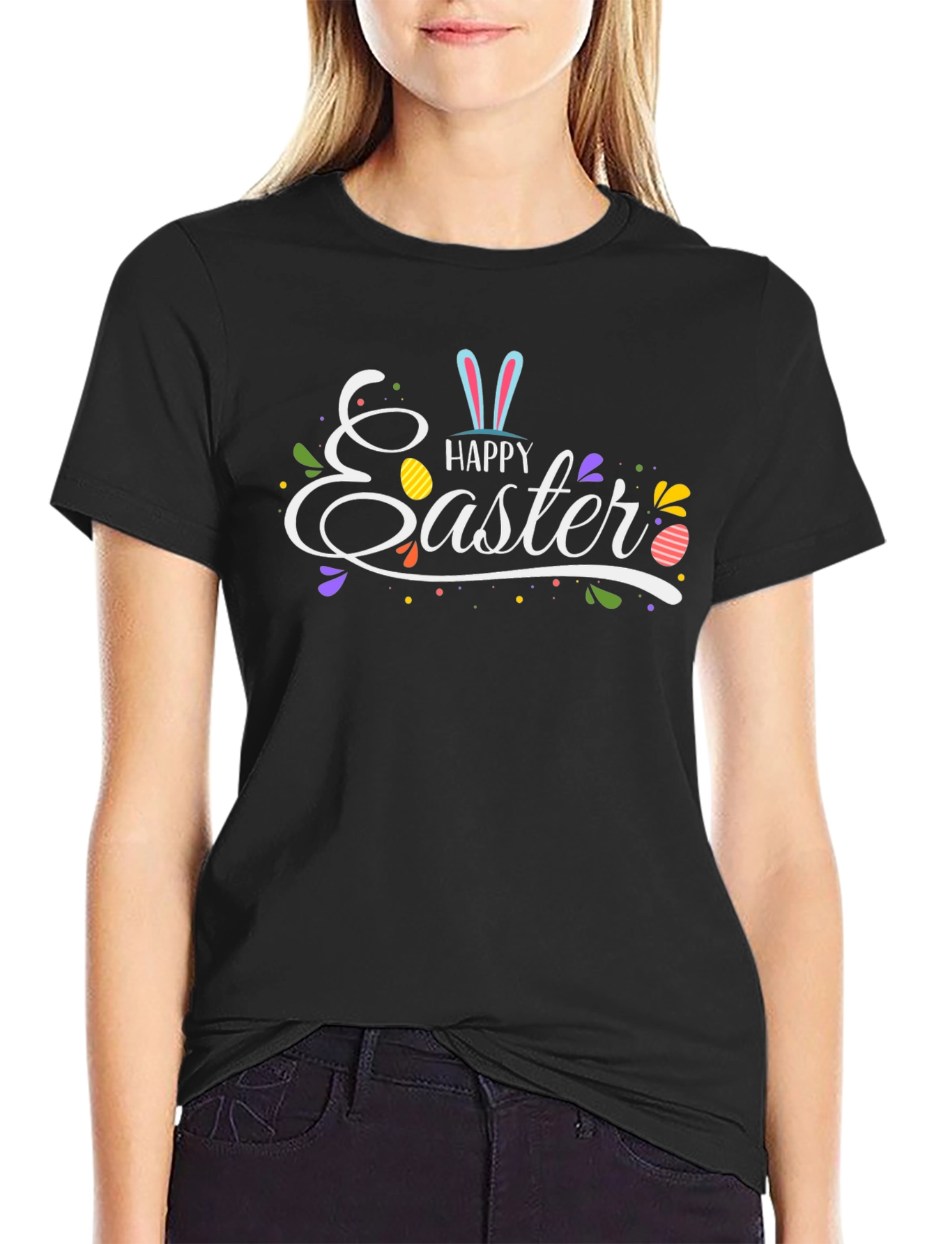 Happy Easter Black T-Shirt