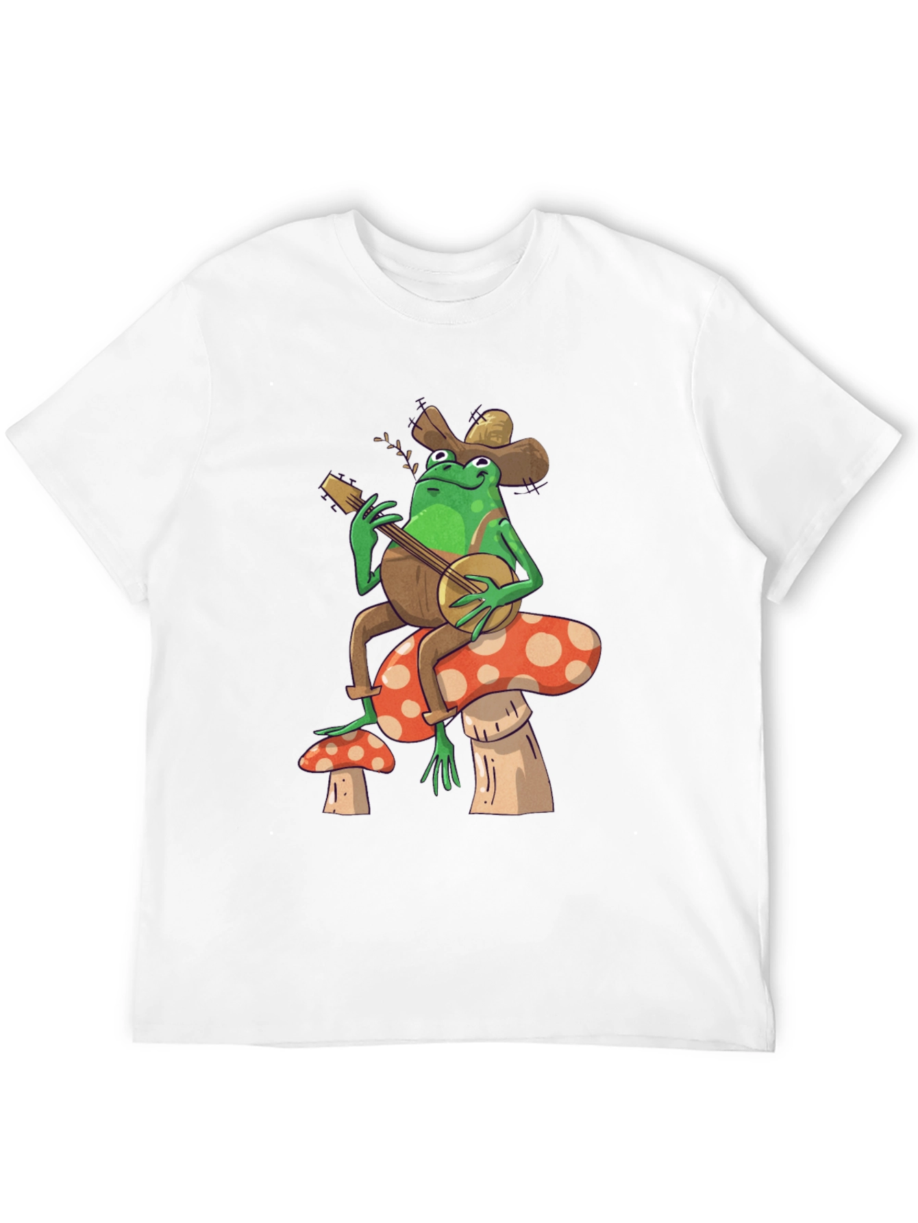 Frog Banjo Mushroom Graphic T-Shirt