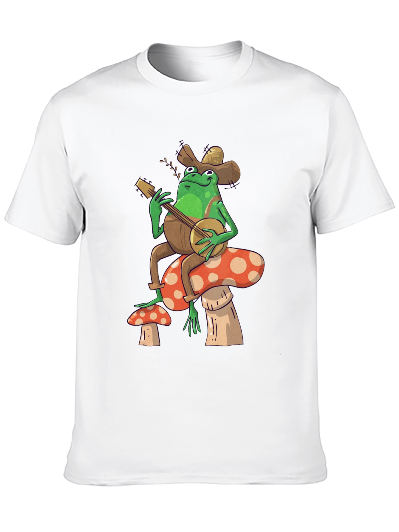 Frog Banjo Mushroom Graphic T-Shirt