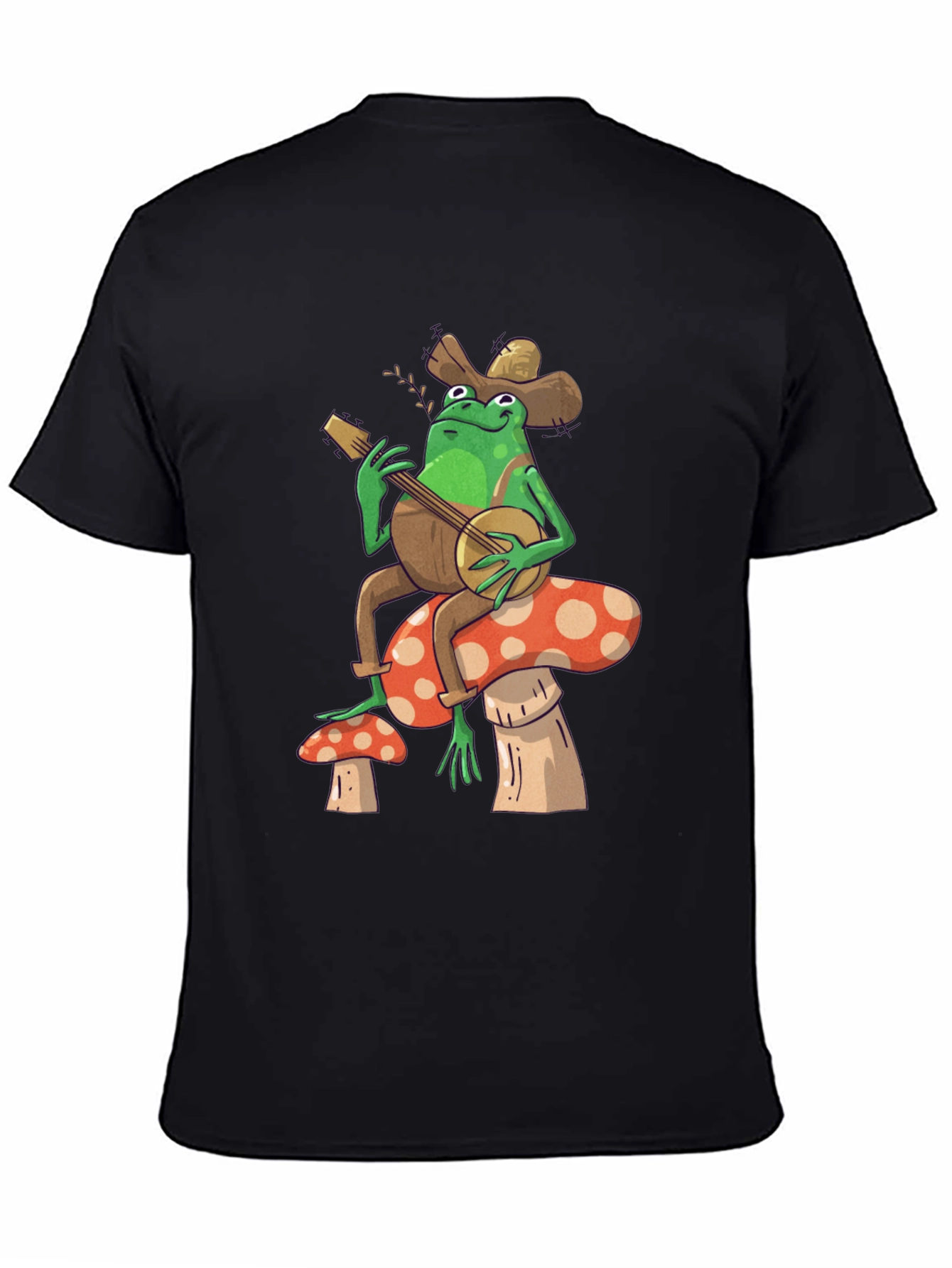 Frog Banjo Mushroom Graphic T-Shirt