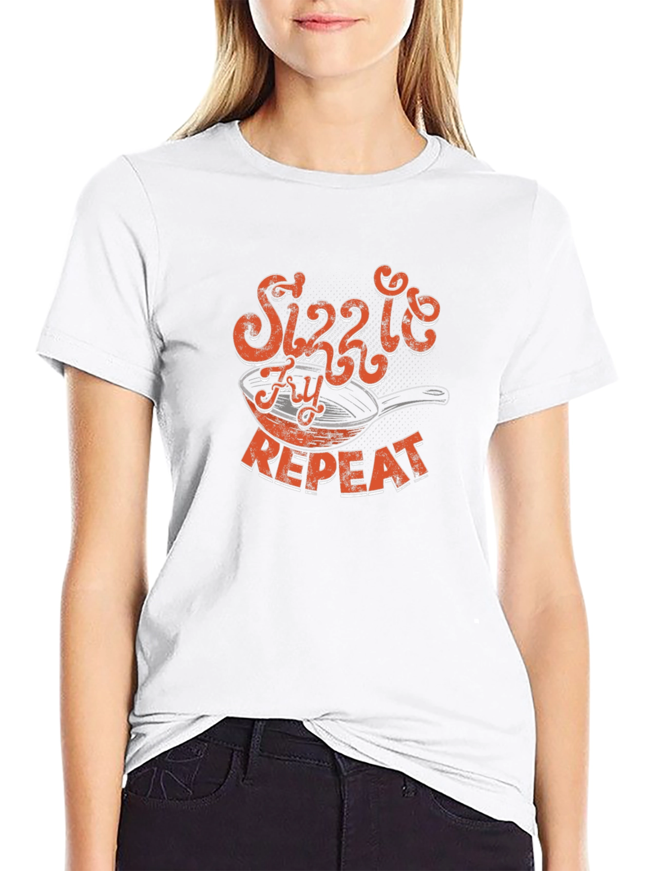 Sizzle Fry Repeat Black Graphic Tee