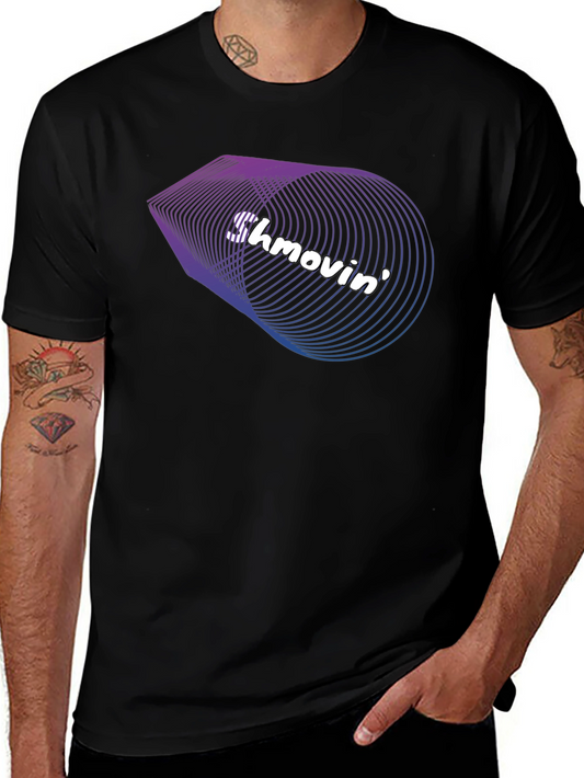 Shmovin Graphic Tee - Cool Gradient Design Black Cotton Shirt