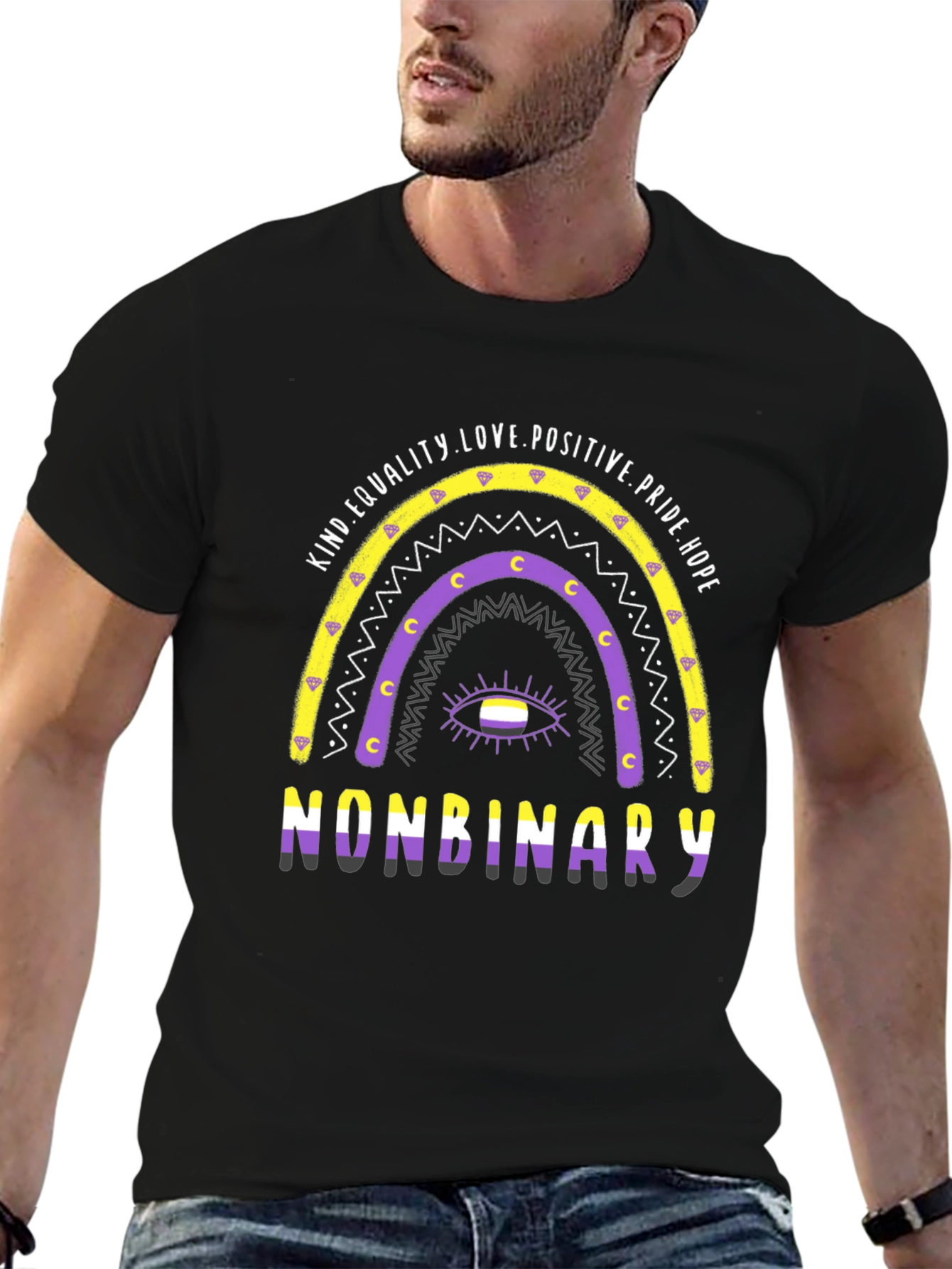 Nonbinary Pride Rainbow T-Shirt