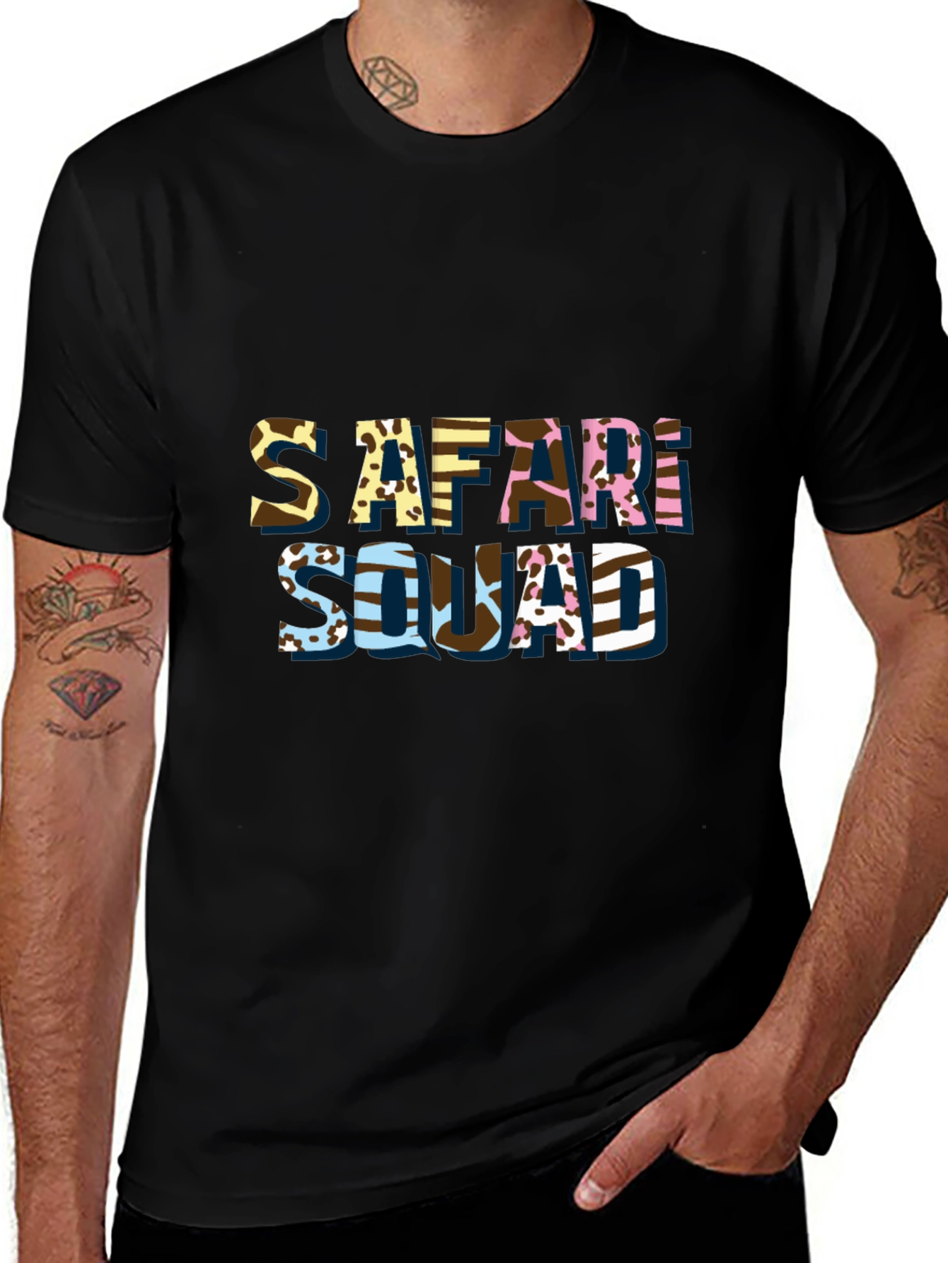 Safari Squad Graphic T-Shirt - Trendy Animal Print Tee