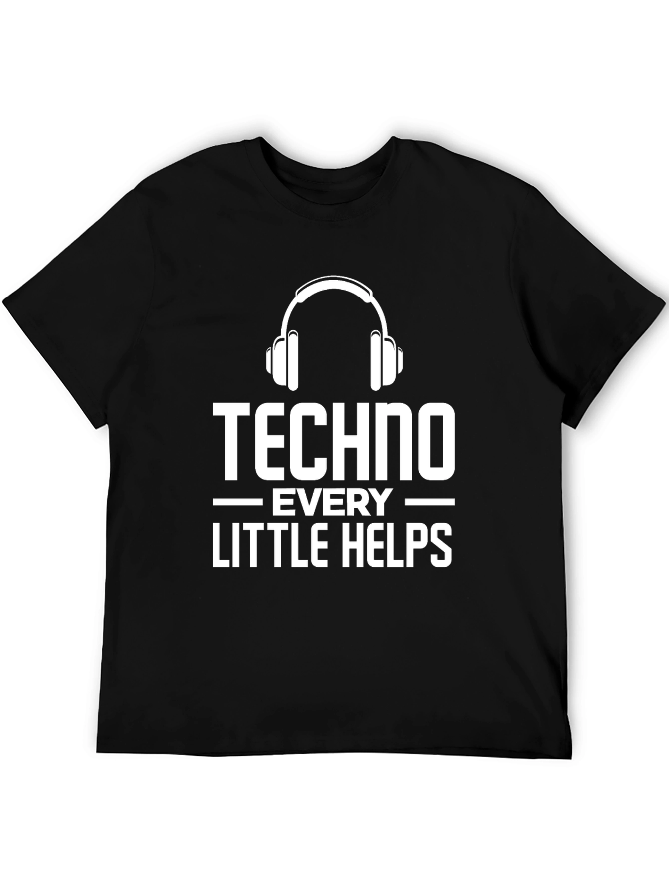 Techno Every Little Helps Black Graphic Tee