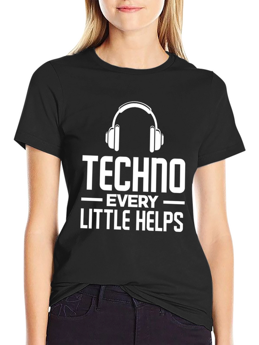 Techno Every Little Helps Black Graphic Tee