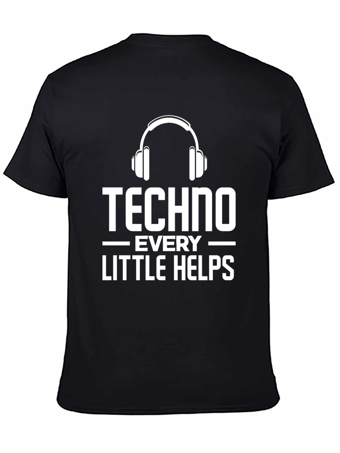 Techno Every Little Helps Black Graphic Tee