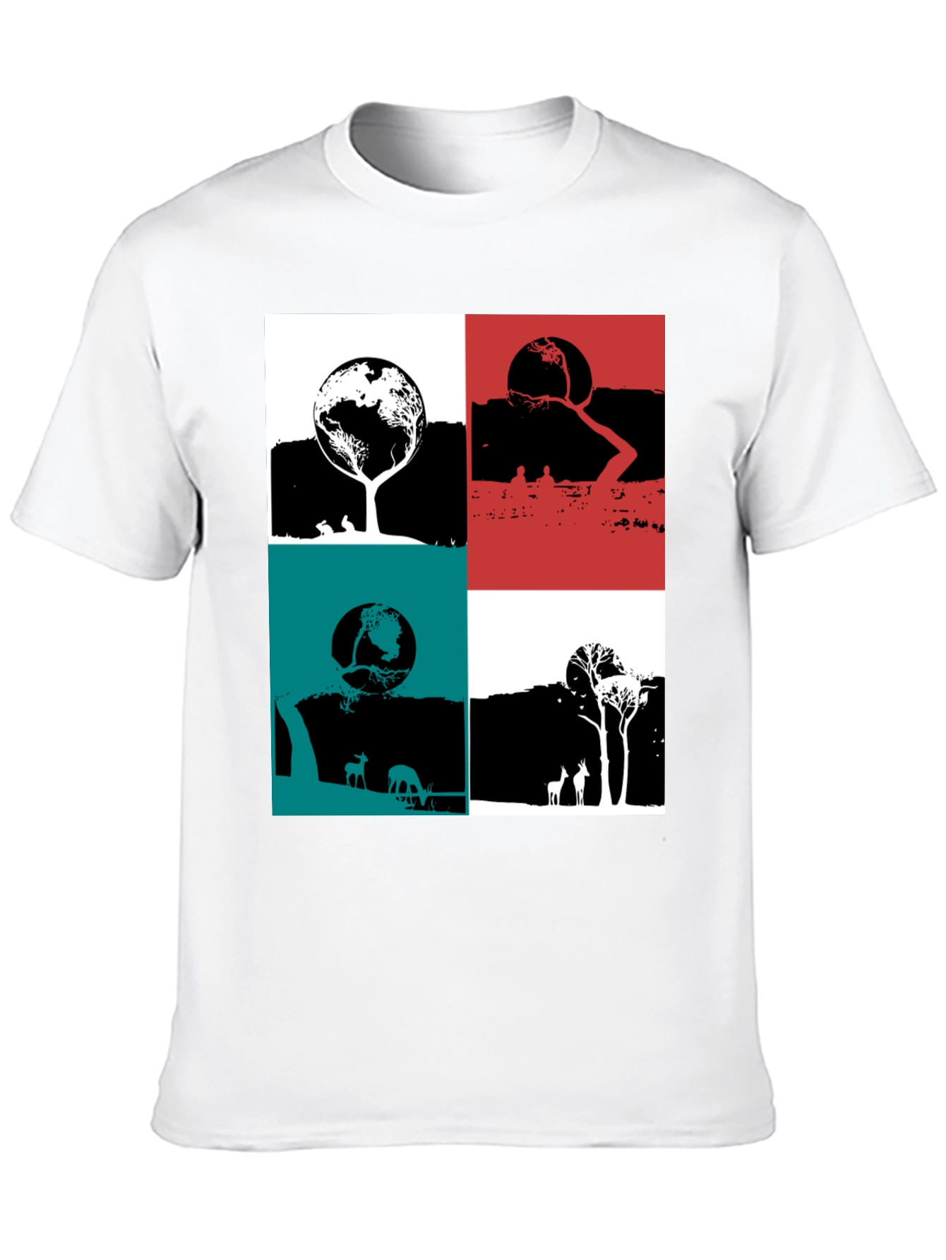 Nature Graphic Print Crew Neck T-Shirt