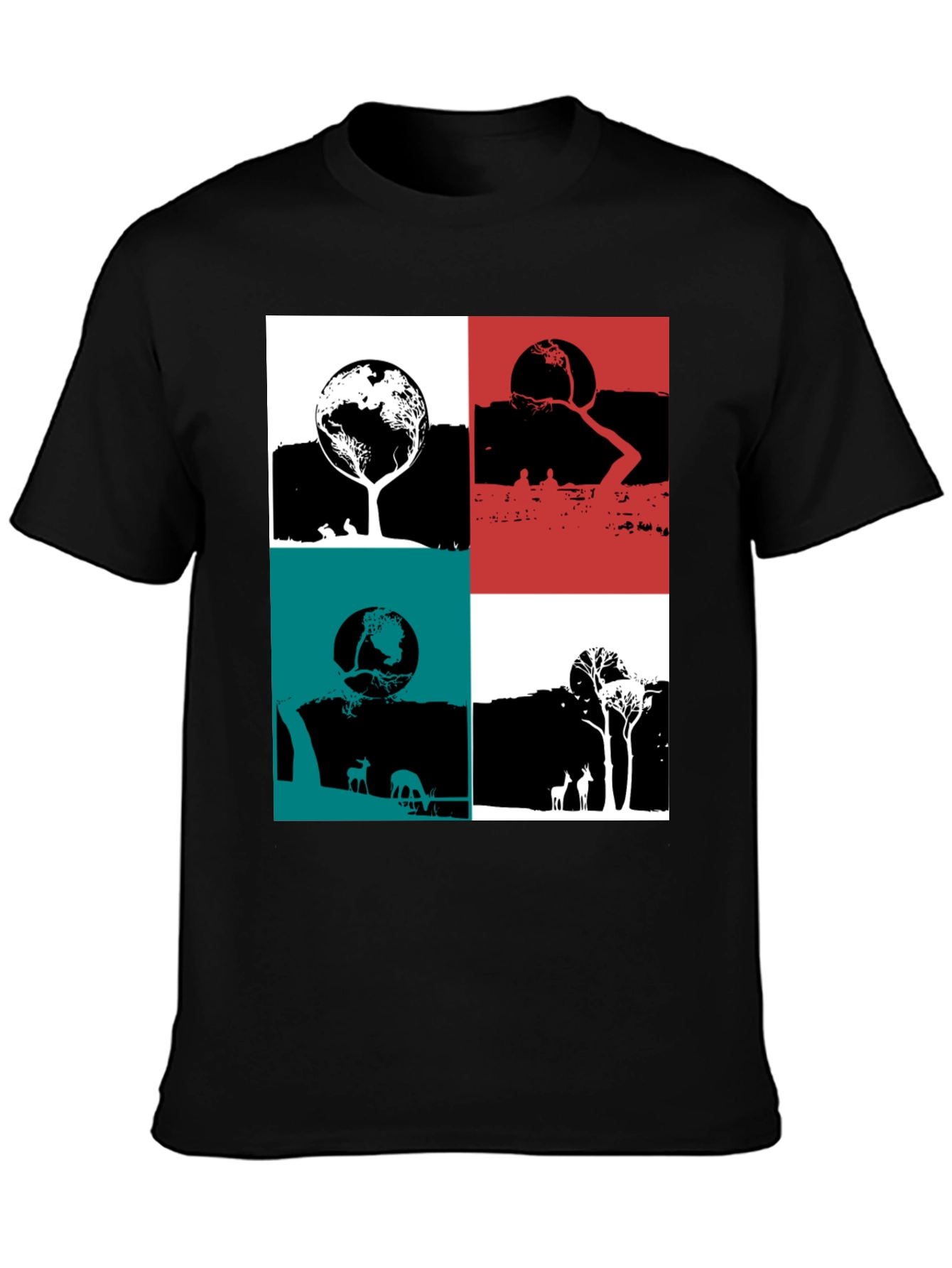 Nature Graphic Print Crew Neck T-Shirt