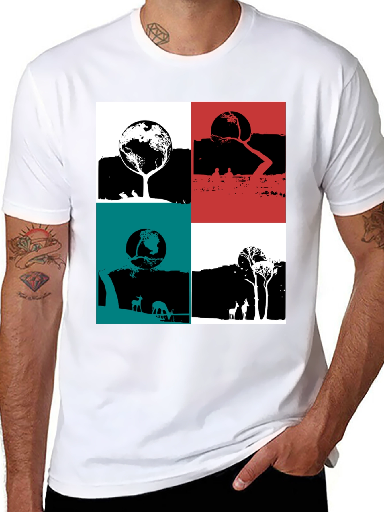 Nature Graphic Print Crew Neck T-Shirt