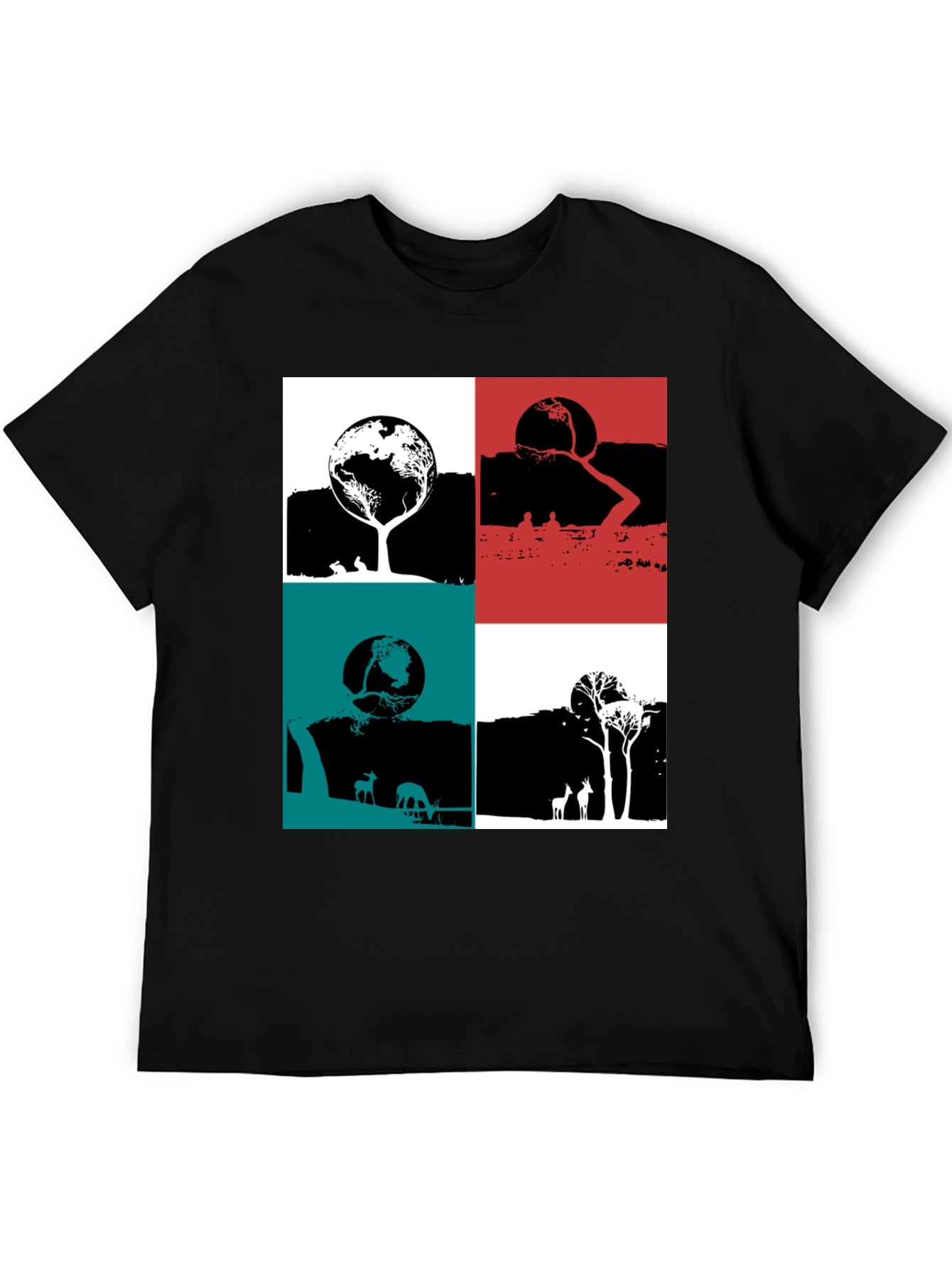 Nature Graphic Print Crew Neck T-Shirt