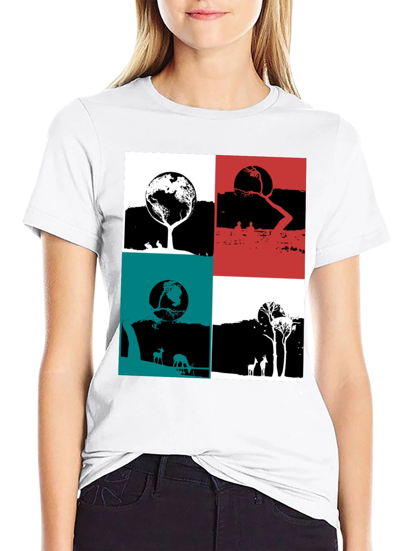 Nature Graphic Print Crew Neck T-Shirt