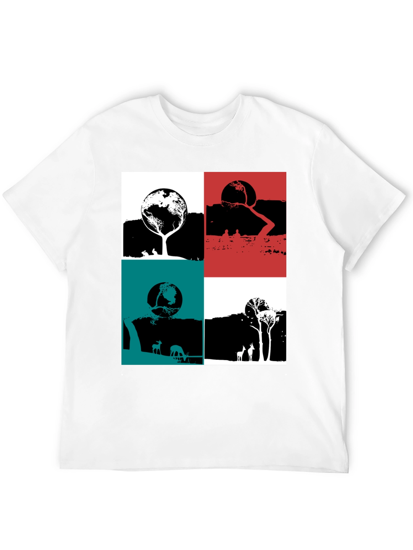 Nature Graphic Print Crew Neck T-Shirt