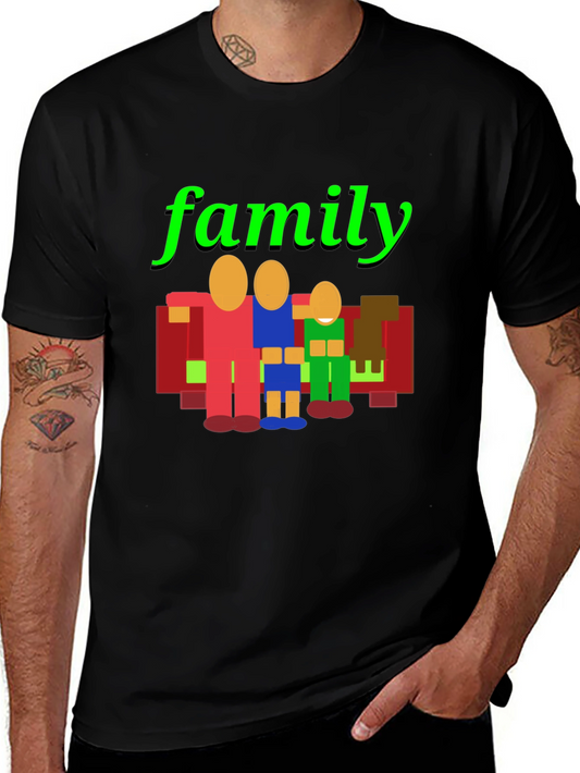 Family Graphic Print Crew Neck T-Shirt