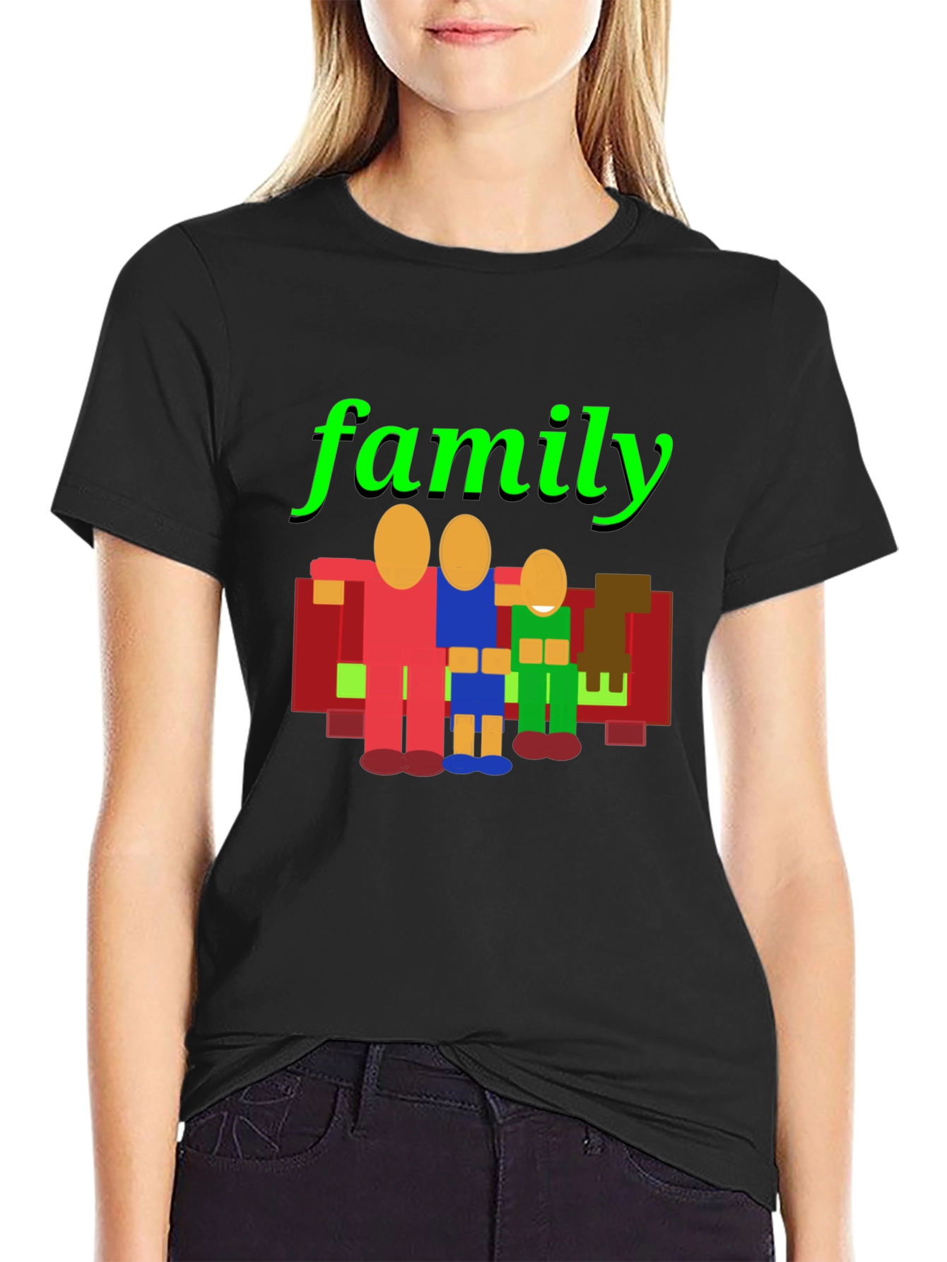 Family Graphic Print Crew Neck T-Shirt