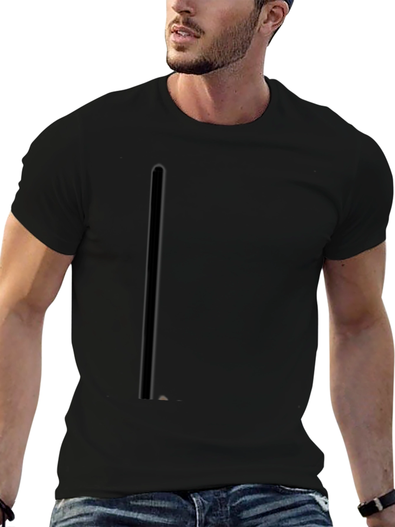 Classic Black Mens Crew Neck T-Shirt