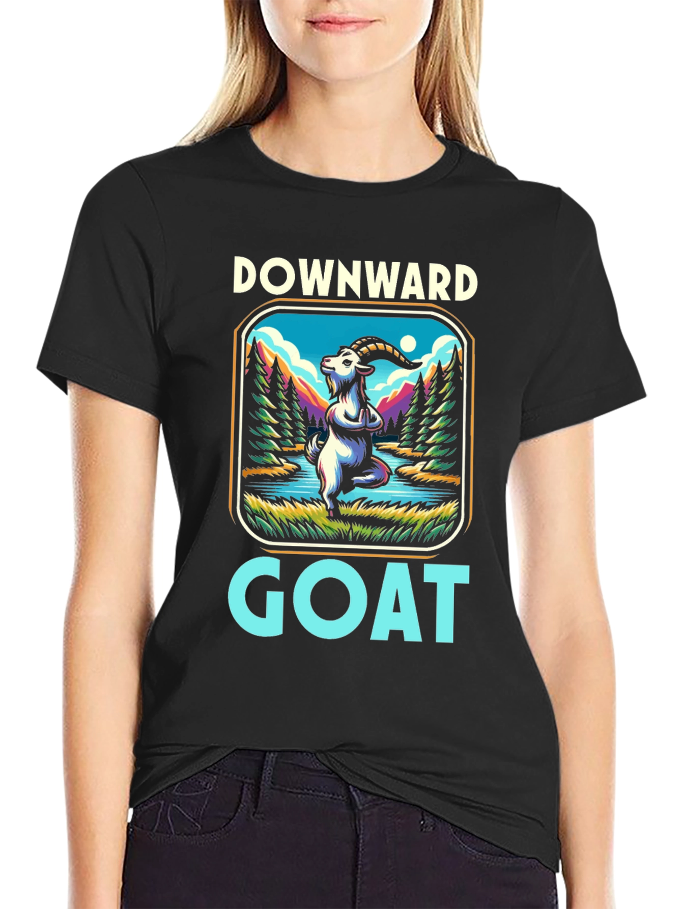Downward Goat Yoga T-Shirt - Mens Graphic Tee