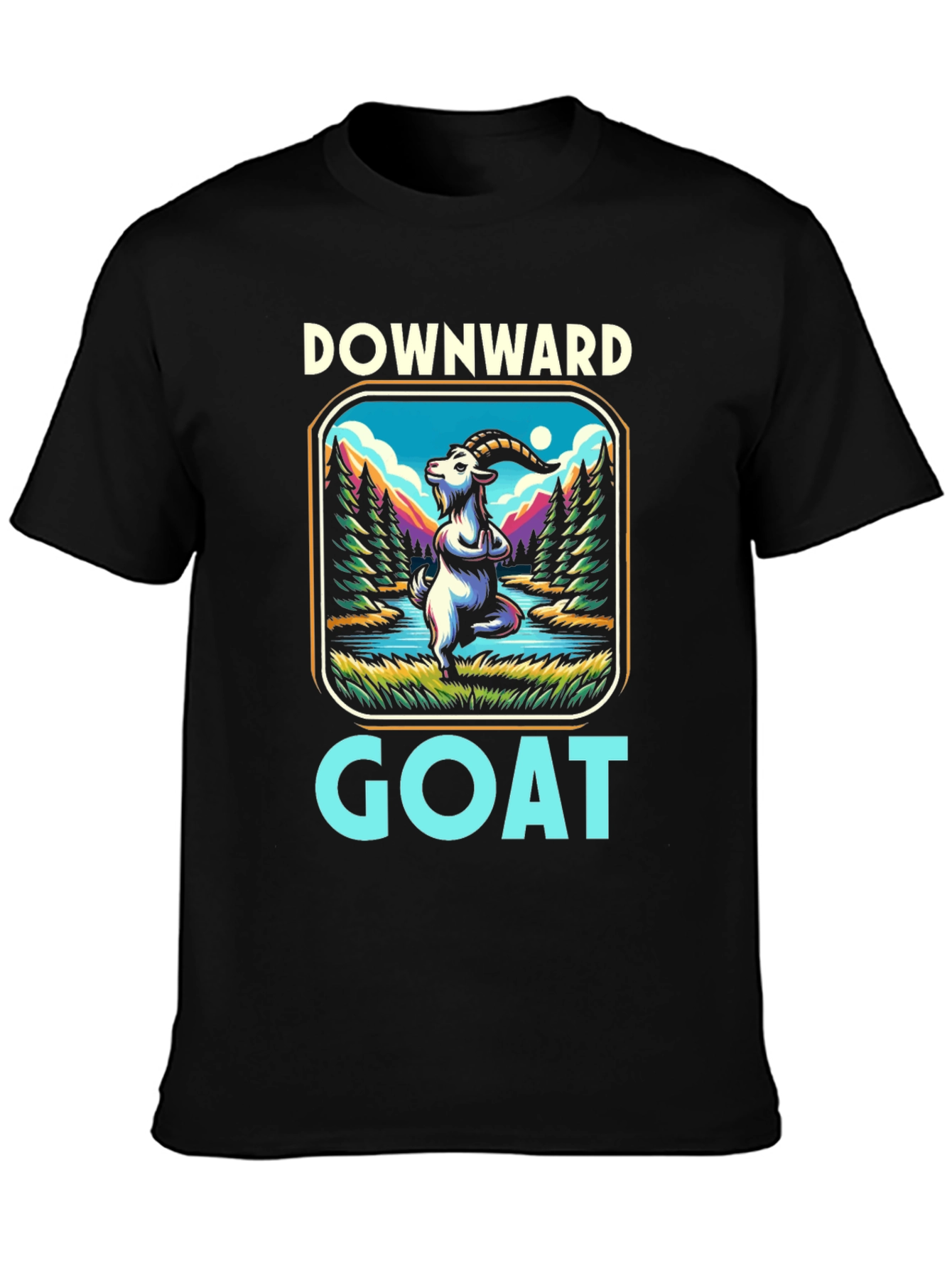 Downward Goat Yoga T-Shirt - Mens Graphic Tee