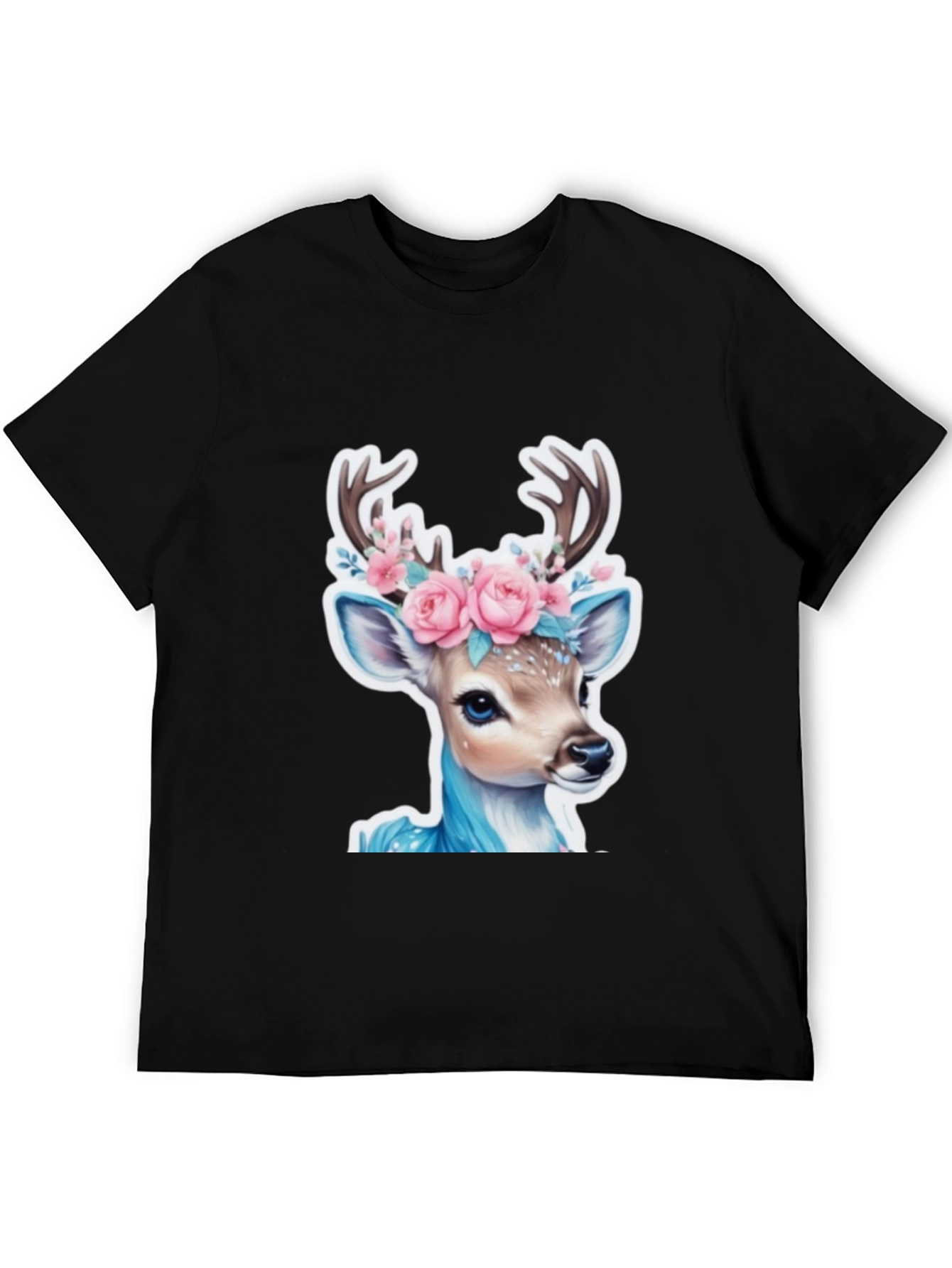 Deer Floral Crown Graphic Tee - Unisex