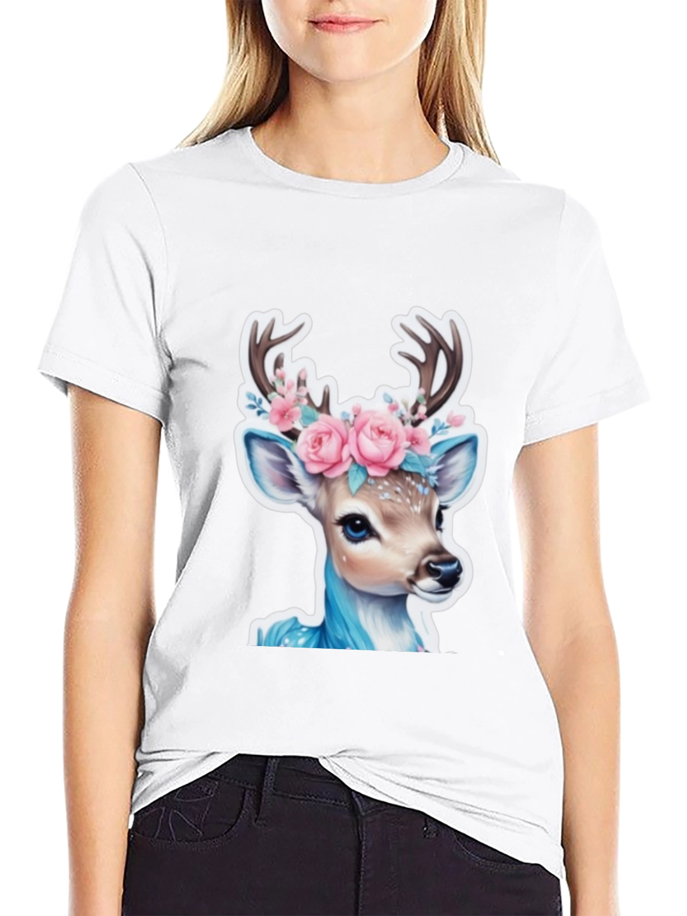 Deer Floral Crown Graphic Tee - Unisex