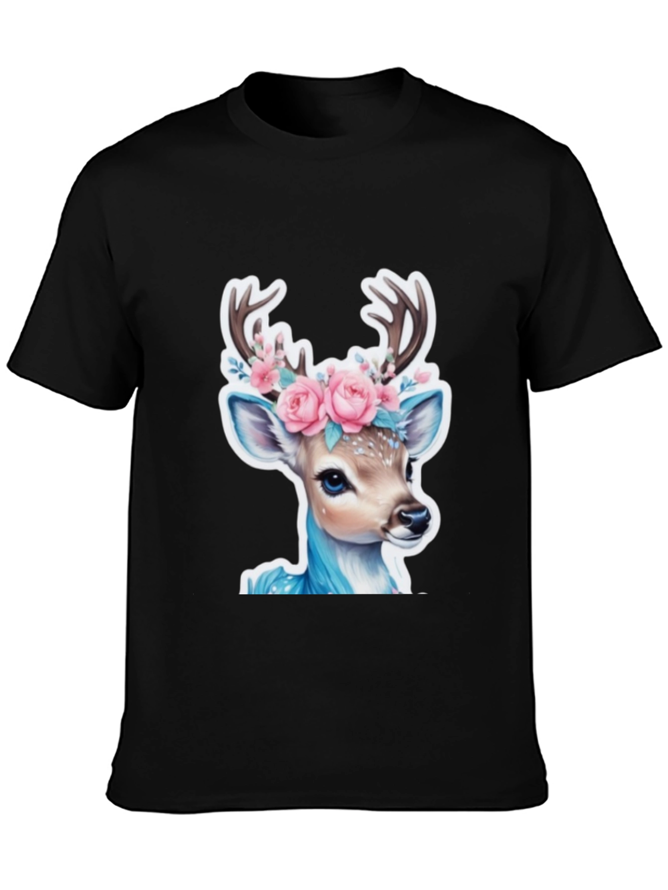 Deer Floral Crown Graphic Tee - Unisex