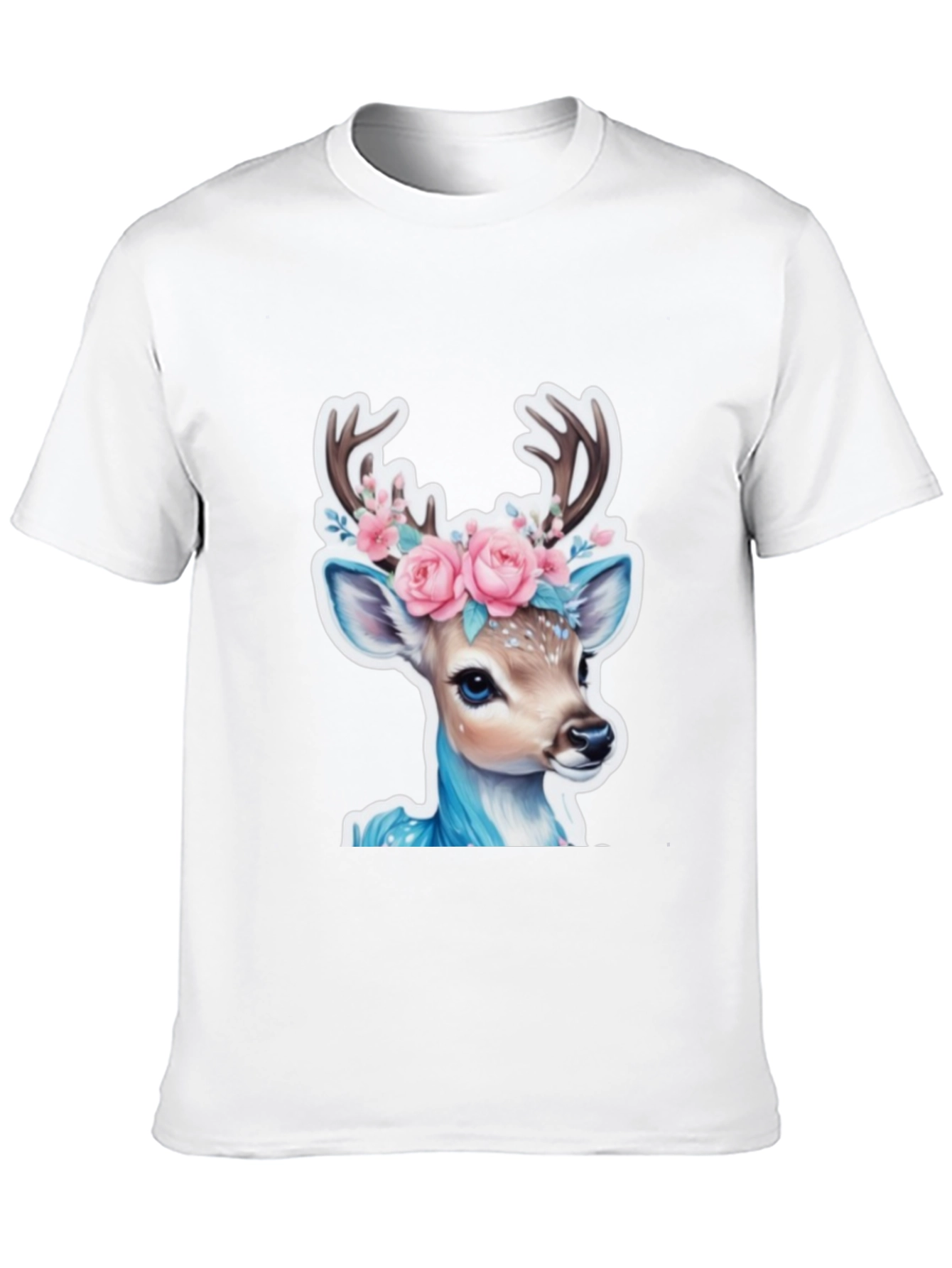 Deer Floral Crown Graphic Tee - Unisex