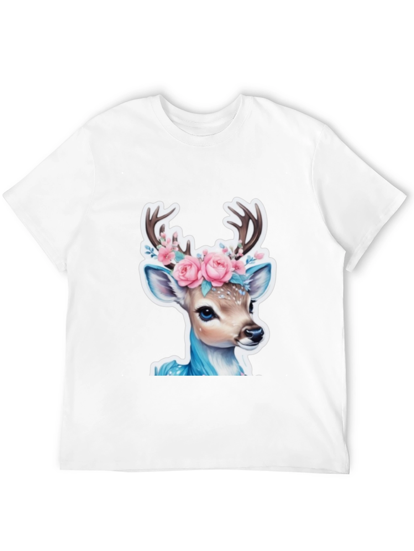 Deer Floral Crown Graphic Tee - Unisex