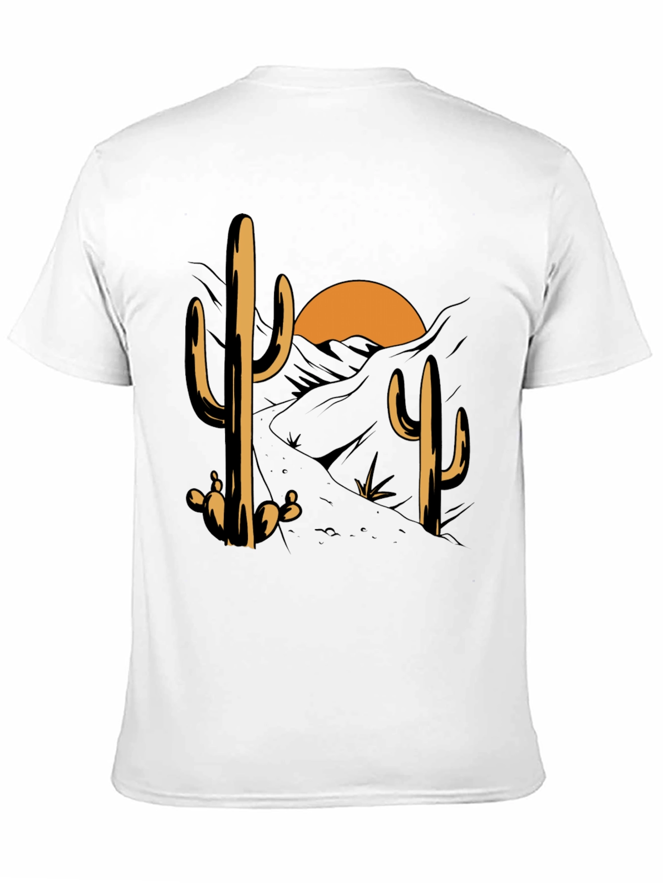 Cactus Desert Sunset Graphic Tee - Black Cotton Blend