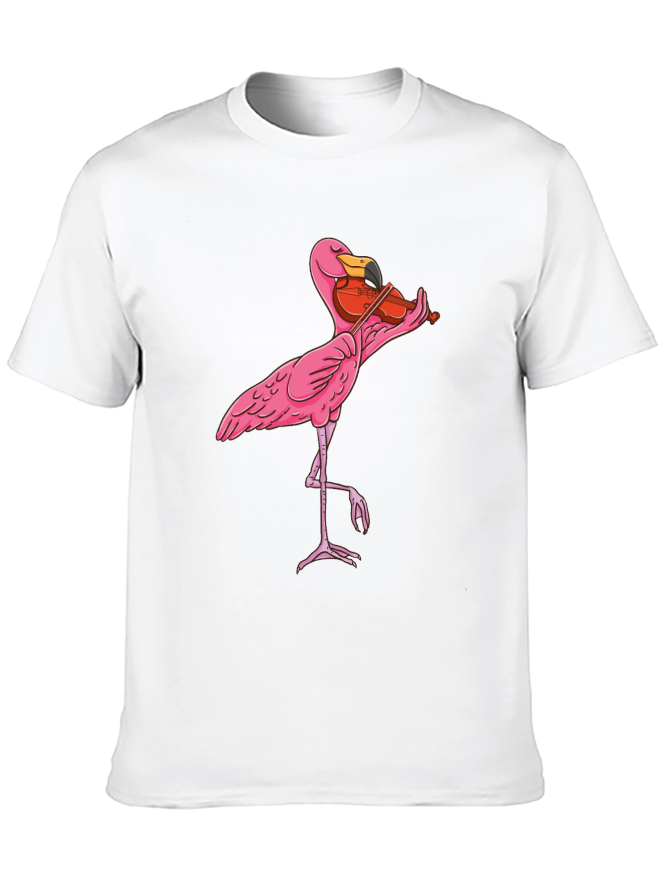 Funny Flamingo Violinist Graphic T-Shirt