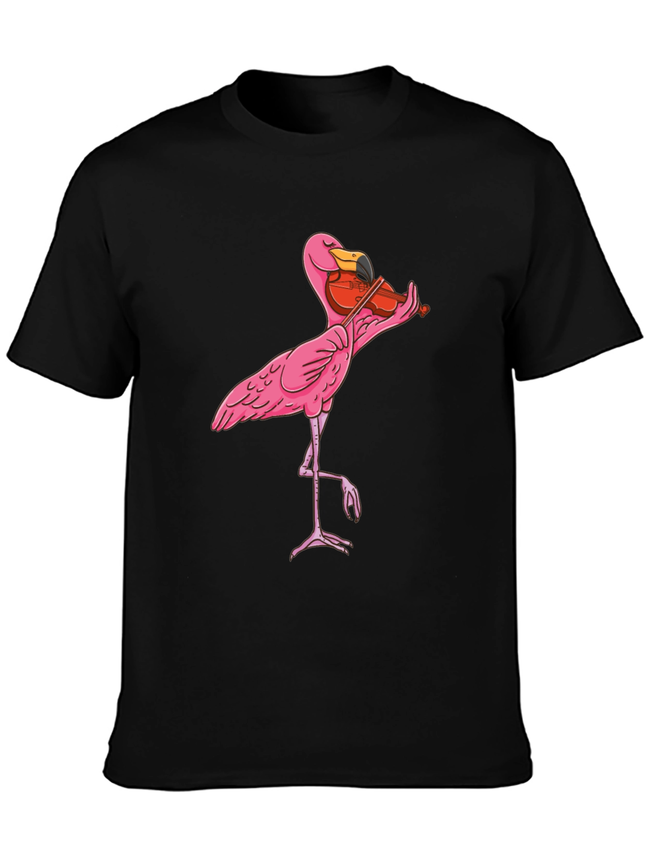 Funny Flamingo Violinist Graphic T-Shirt