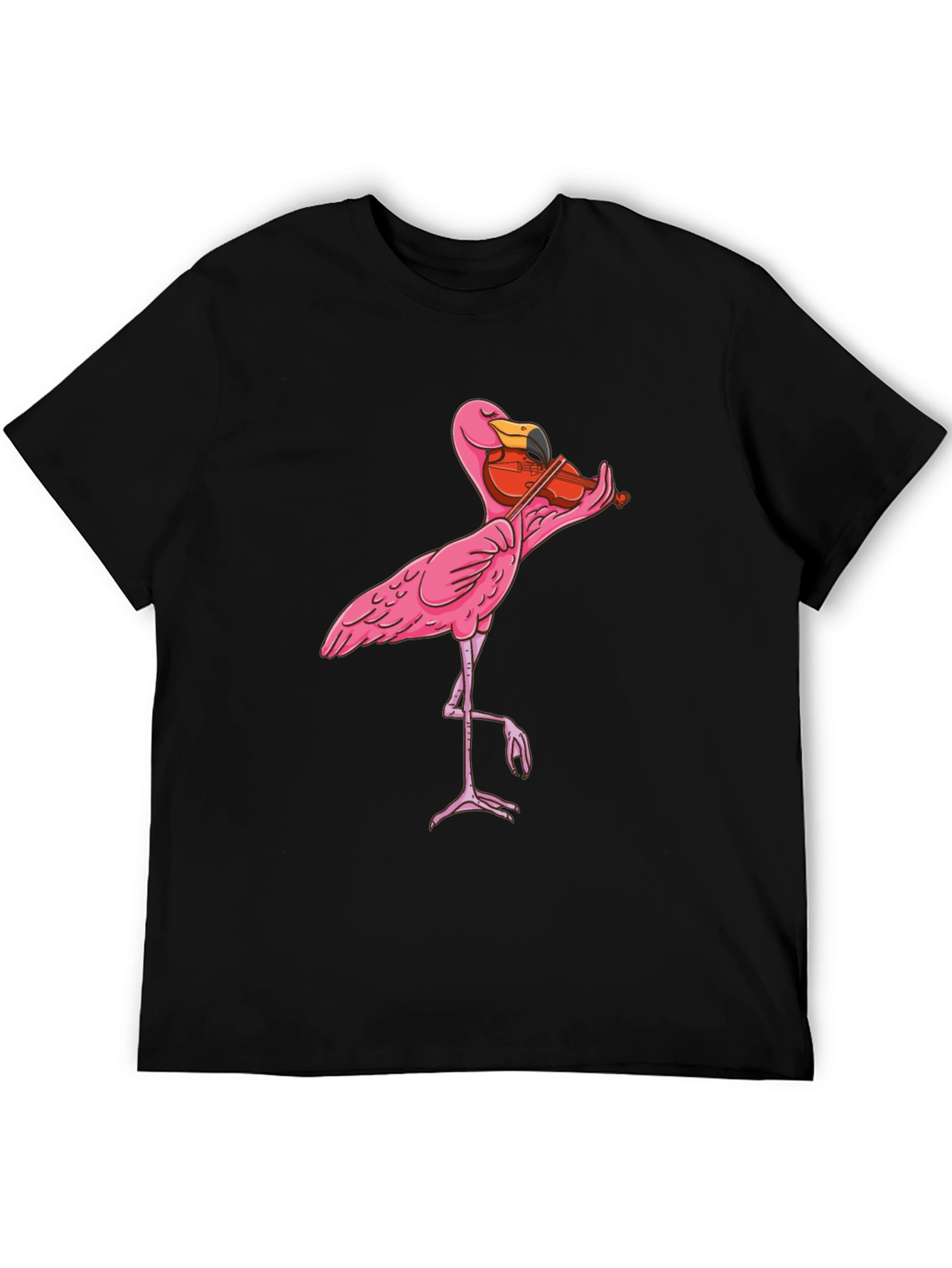 Funny Flamingo Violinist Graphic T-Shirt