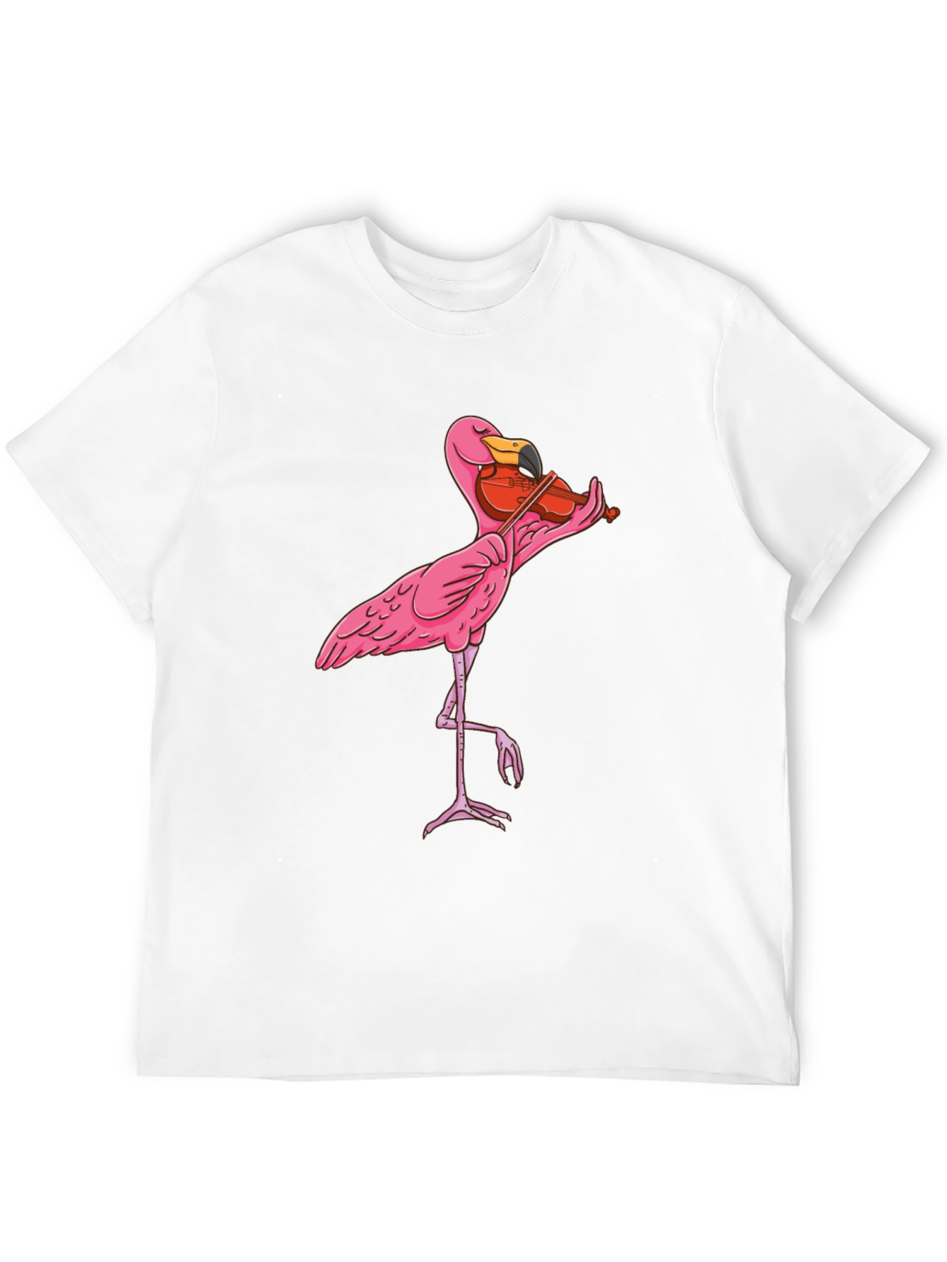 Funny Flamingo Violinist Graphic T-Shirt