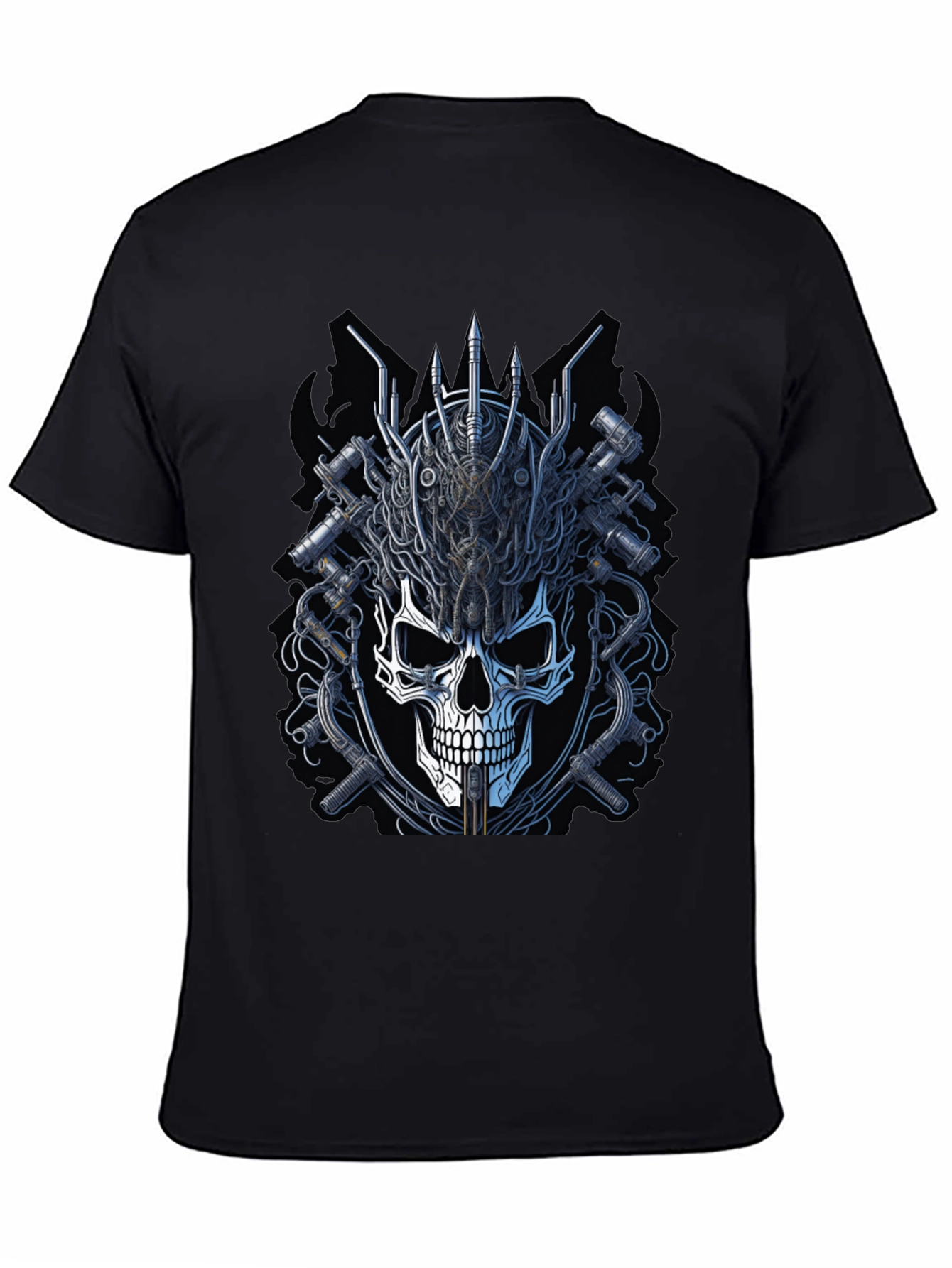 Skull and Gears Graphic Tee - Edgy Design